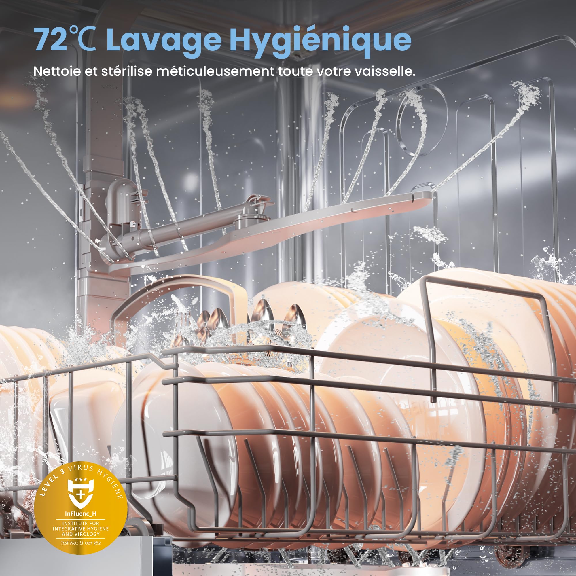 COMFEE' CDWPF1201PS Lave-vaisselle Pose Libre 60 cm 12 couverts Acier Inoxydable 49 dB