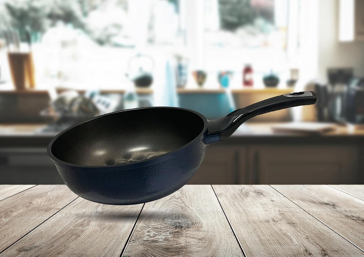 Wok Antiadherente de 22 cm con Recubrimiento de Diamante 3D - Hecho en Corea