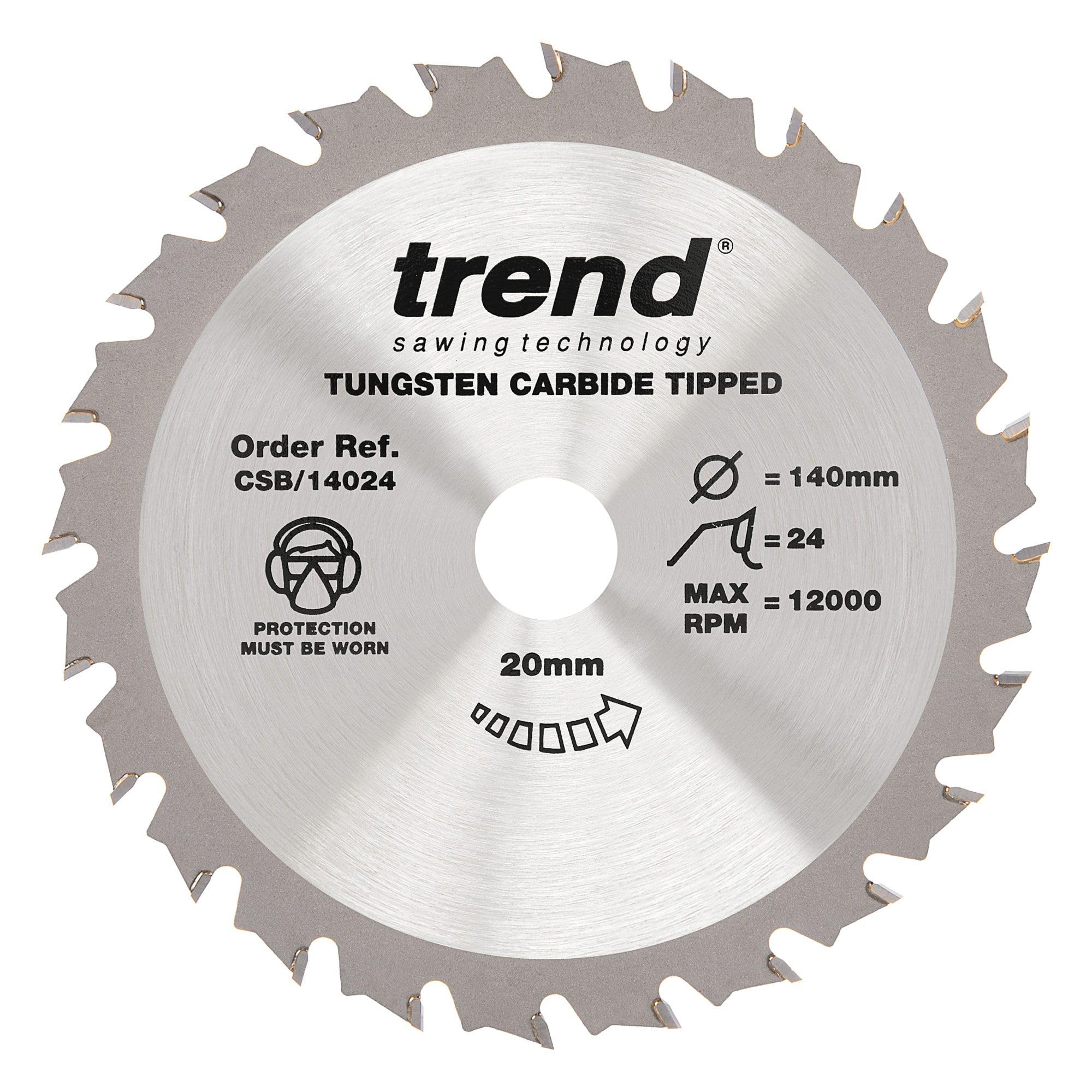 TREND 140MM X 20MM 24T TCT DEWALT DCS512 CIRCULAR SAW BLADE CSB/14024