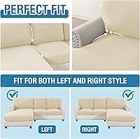 Vista 544 de H.VERSAILTEX 2025 New Sectional Couch Covers 8 Pieces Stretch Sofa Covers for Sectional Sofa Set Separate L Shaped Couch Cover for Both Left/Right