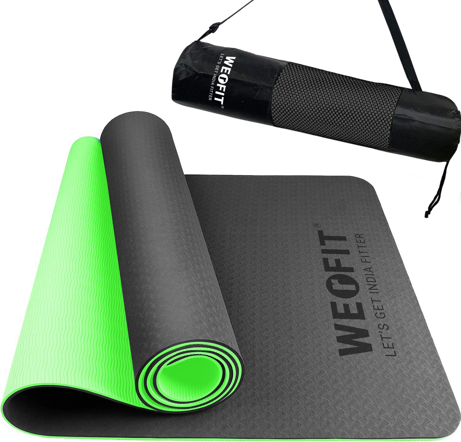WErFIT TPE yoga mat for men & women with Carry Bag | Size: 2.5 X 6 Feet, 10mm Thick | Exercise mat for Home Workout | gym mat for Fitness Pilates & Meditation, Anti Tear & Anti Slip-image-25