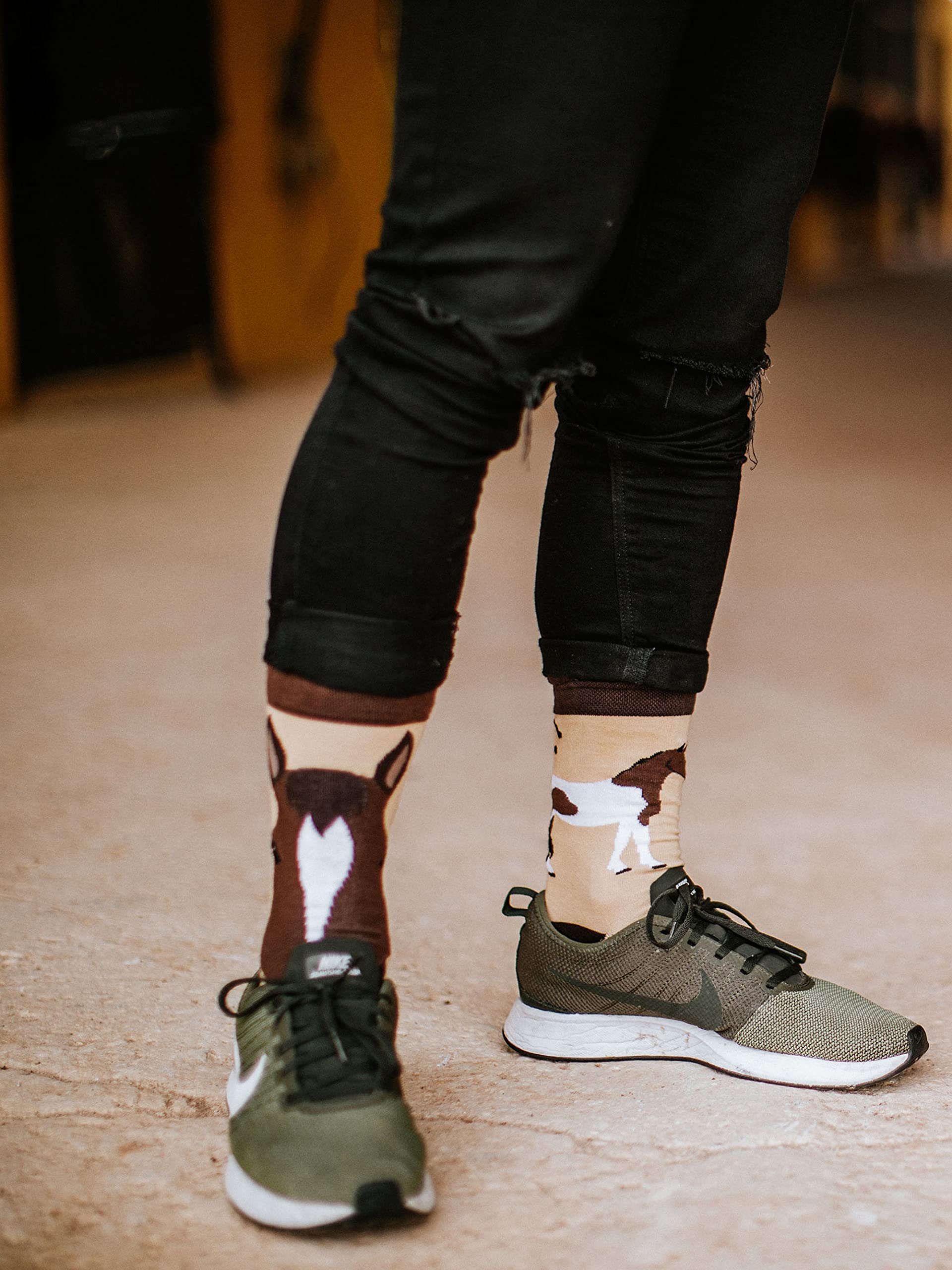 Dedoles Calzini Unisex Donna Uomo & Bambini Calze Cotone con tanti Design divertenti Calcio Bicicletta Piante Cavalli Regalo sinistra destra diversi