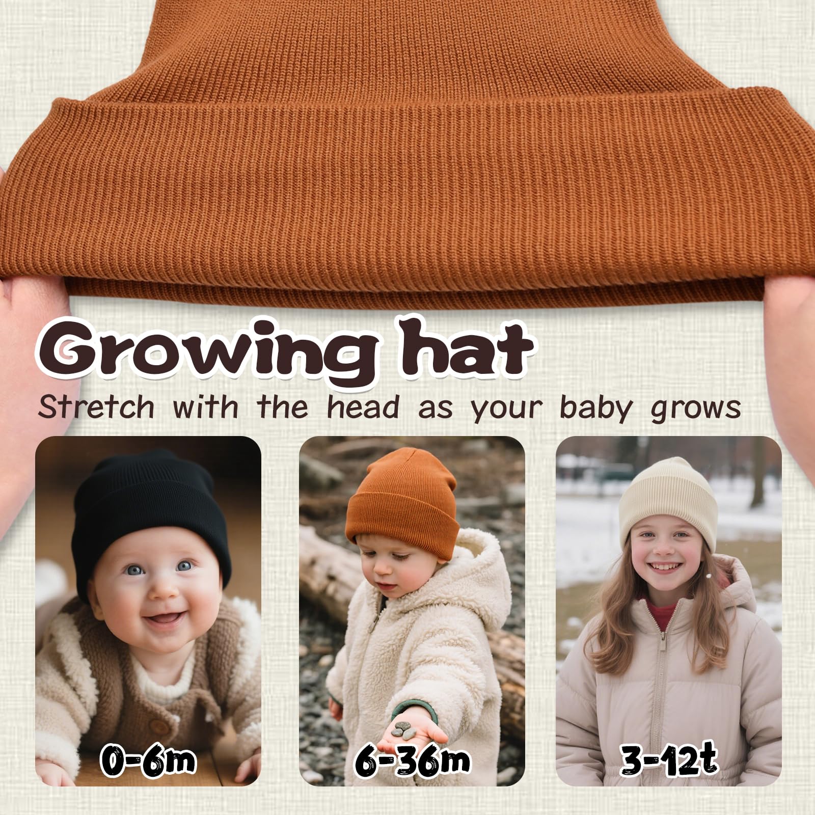 ZOORON Toddler Beanie Baby Beanies for Boys Girls Kids Winter Hats Children Knit Warm Caps 0-12years