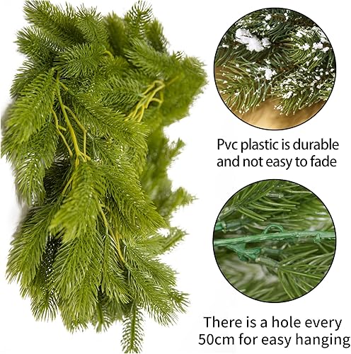Miniatura 4 de Guirnalda de Navidad para bricolaje, guirnalda de pino Norfolk, decoración interior y exterior, plantas artificiales y flores para Navidad,