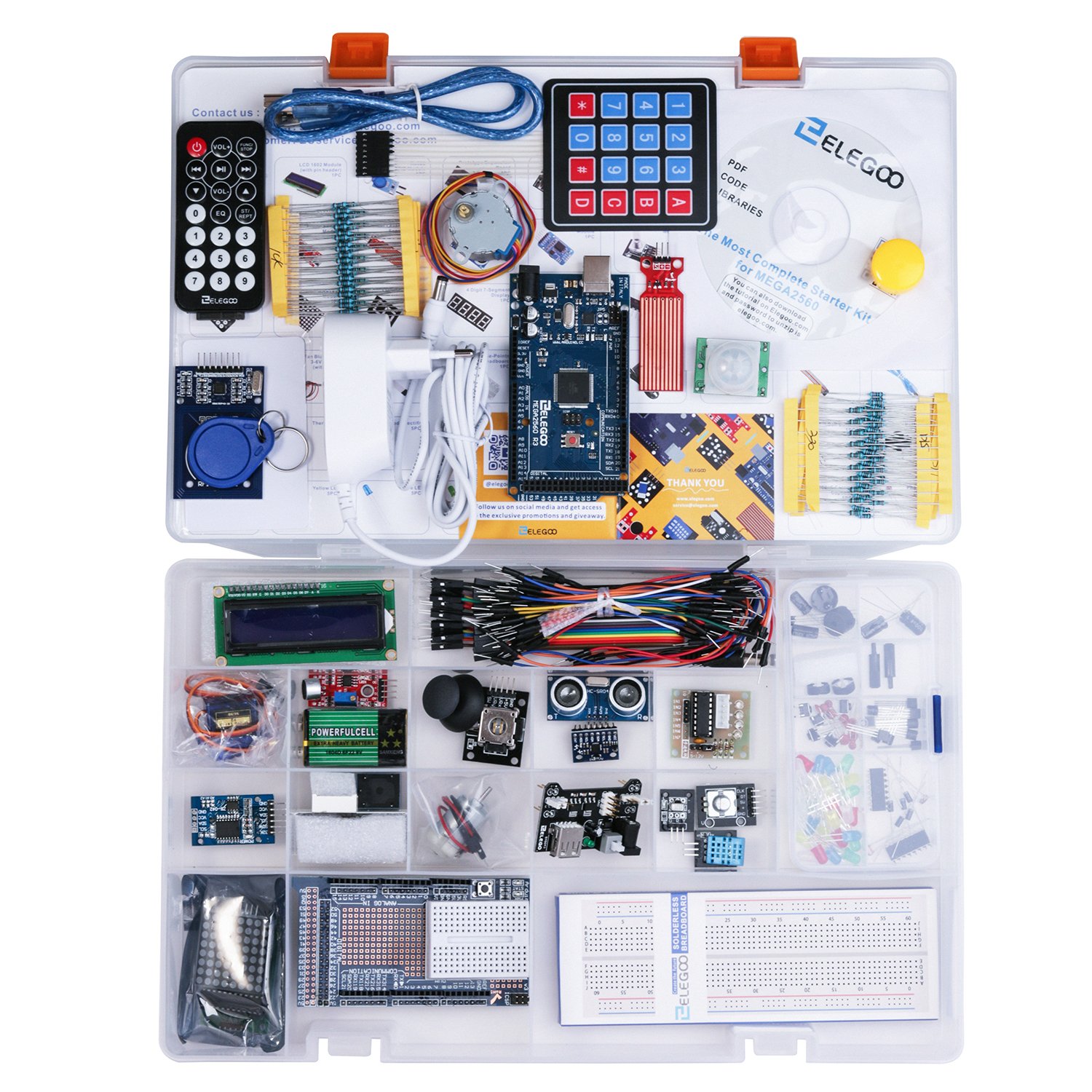 ELEGOO Conjunto Mas Completo Compatible con Arduino IDE Mega 2560 and ELEGOO Actualizado 37-en-1 Kit de Módulos de Sensores