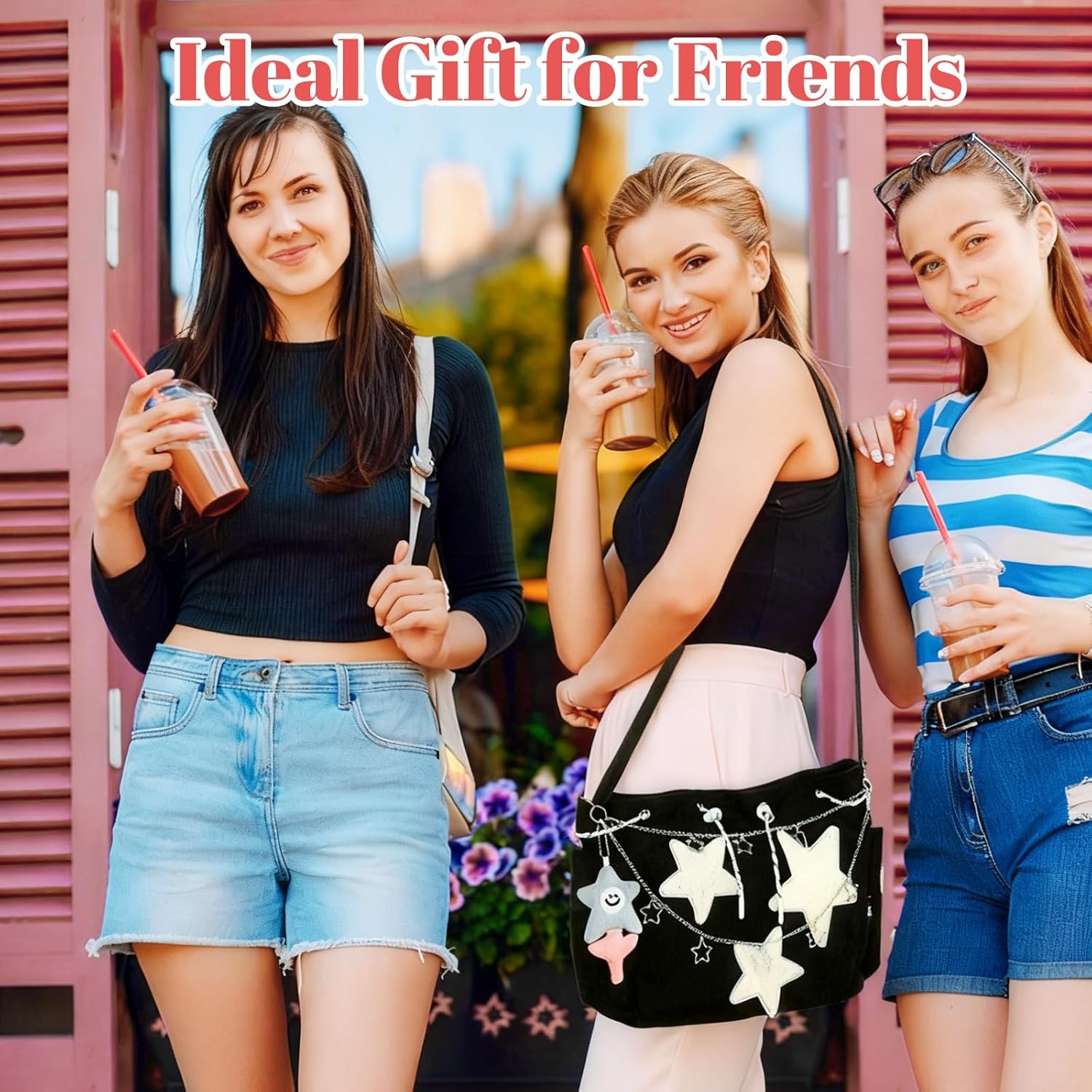 Cuffbow Corduroy Y2k Bag with Hip Hop Chain Everyday Tote Bag Aesthetic Messenger Corduroy Shoulder Bag for Women - Image 2