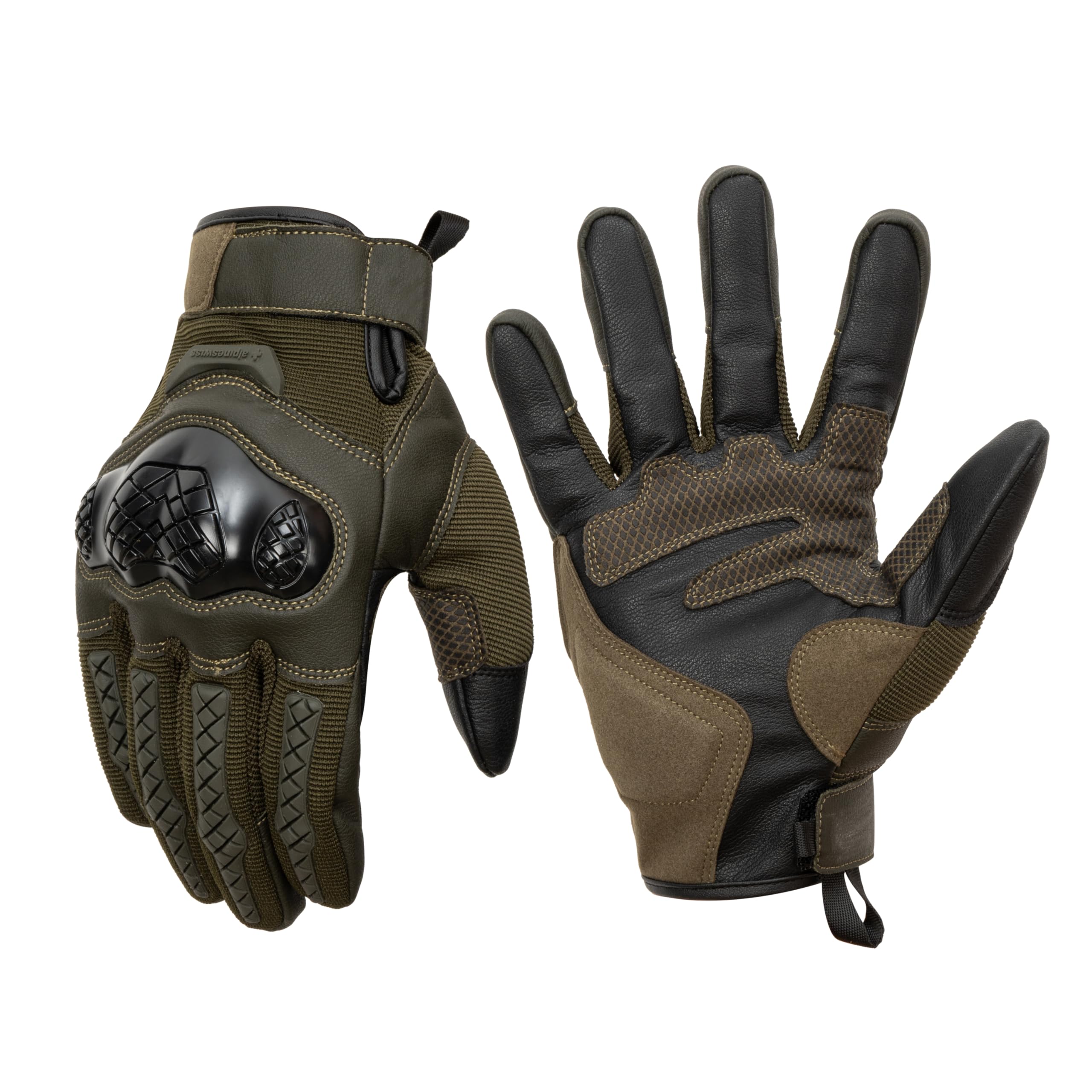 Alpine Swiss Mens Tactical Motorcycle Gloves Hard Knuckle Protective Outdoor Gloves for Riding Cycling Hunting Paintball