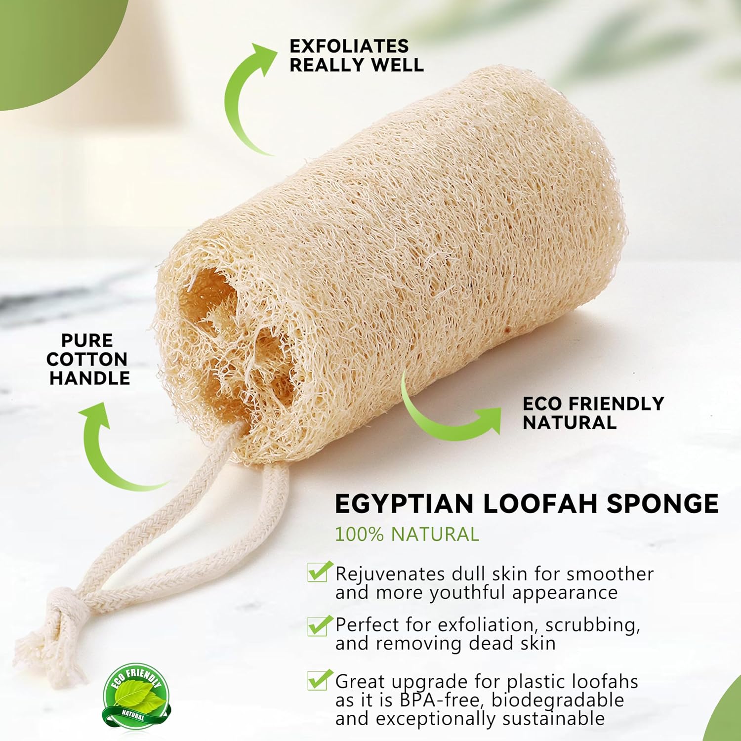9 Pack Natural Loofah Sponge 4 Inch Shower Exfoliating Loofah Body Scrubber for Men and Women Skin Care Bath Cleaning Soft Spa Luffa Sponges for Back and Face