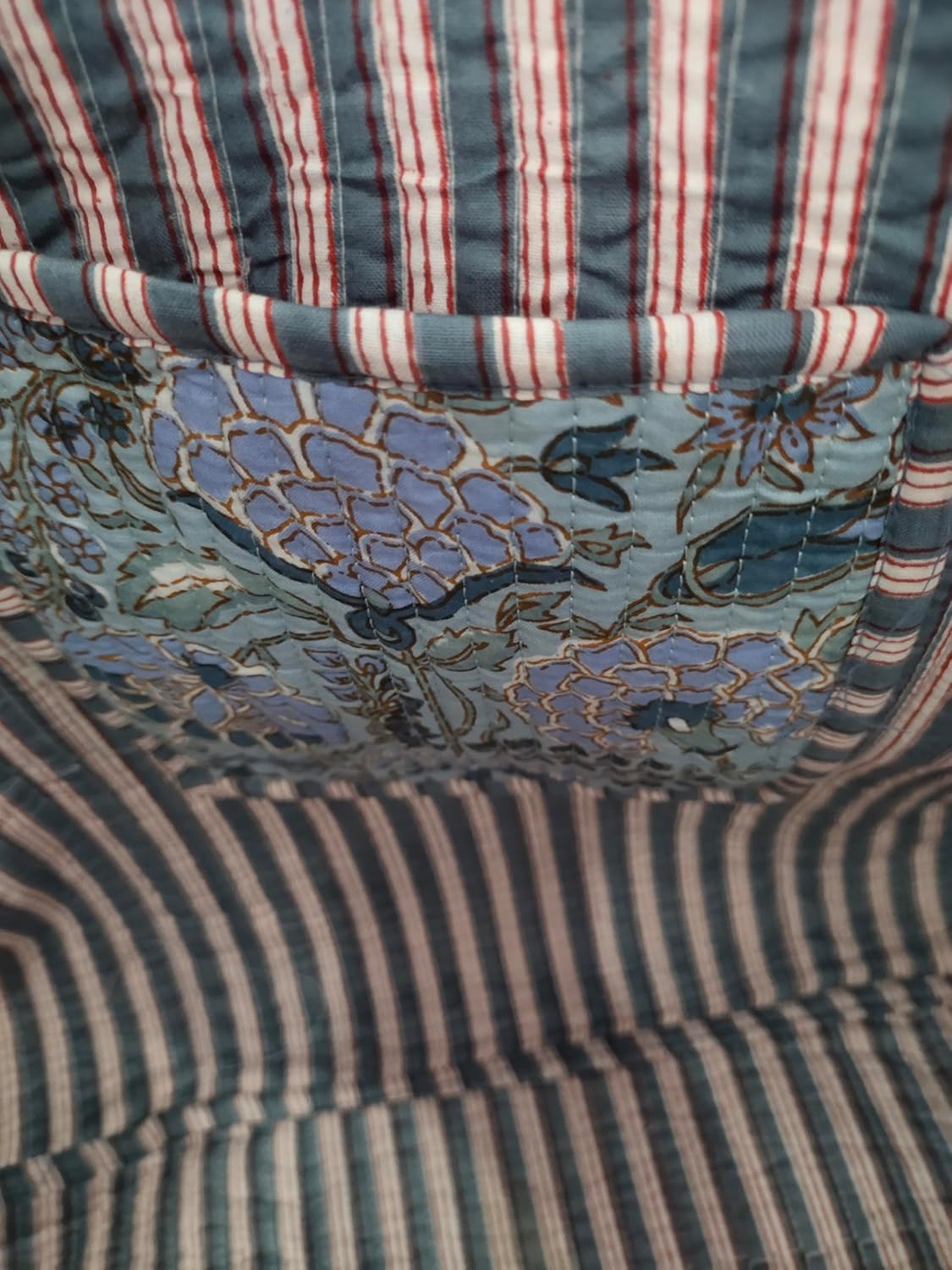 Cotton Tiger Block Print Tote Bag, Indian Handmade Shopping Shoulder Bag, Unisex Market Daily Use - Image 2