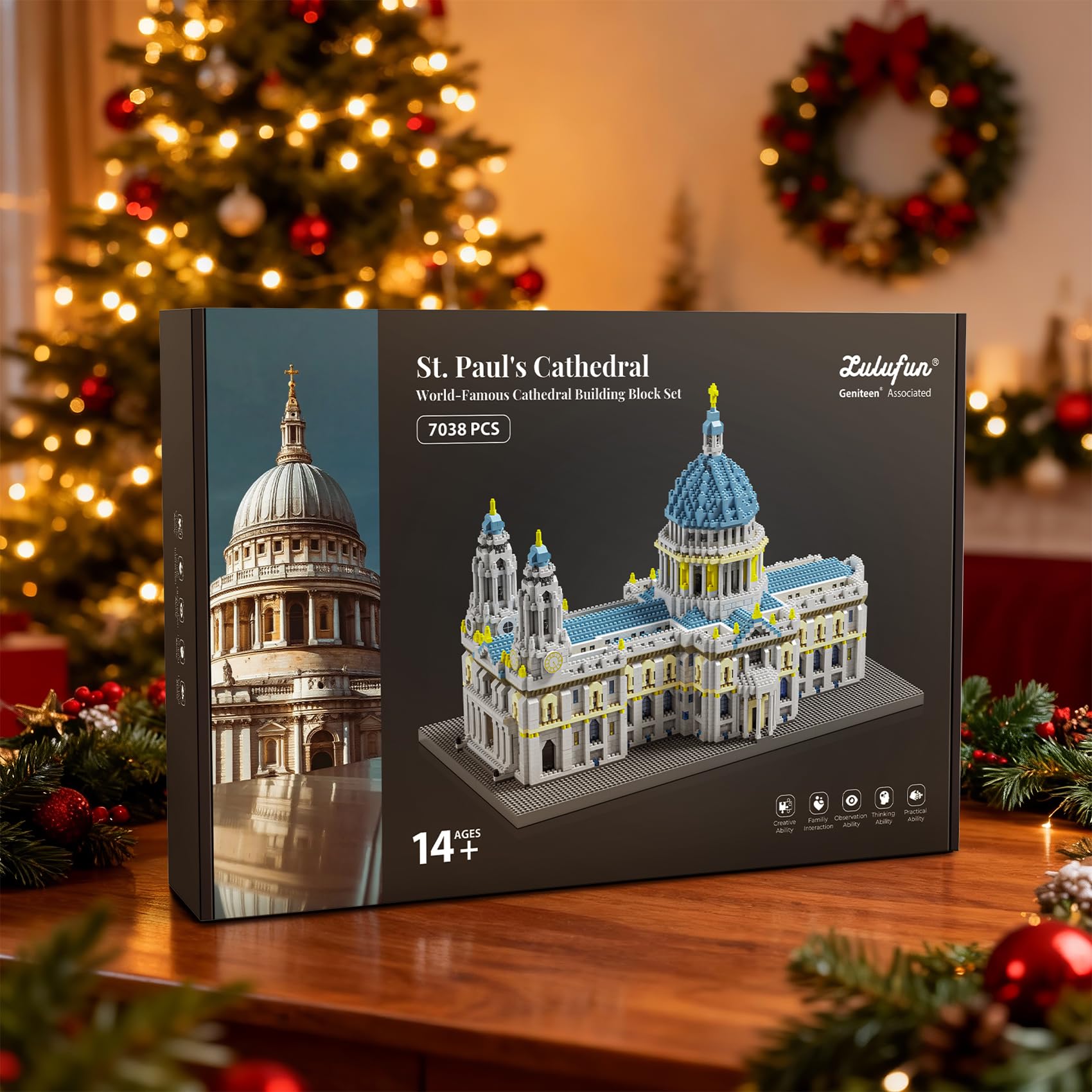 LULUFUN Kit de Bloques de construcción Modelo de la Catedral de St. Paul, Mini Bloque de Arquitectura Famosa, Juegos de Modelos de colección, Regalos de Juguetes para niños y Adultos 7053 Piezas