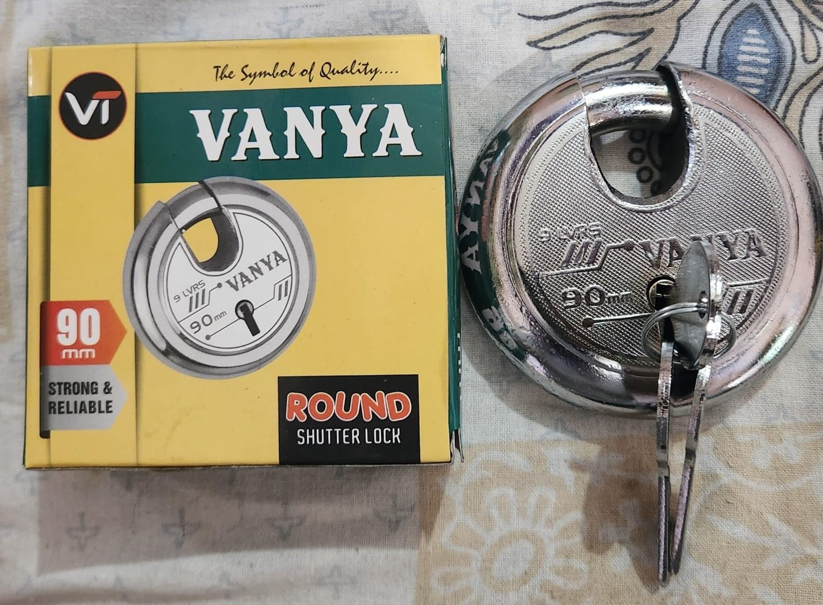 Vanya Round Locks 90mm 3 Keys I Lock for Home Main Door I for Gate Lock,Shops & Offices I with Ultra XL+Technology I Silver Finish| 2