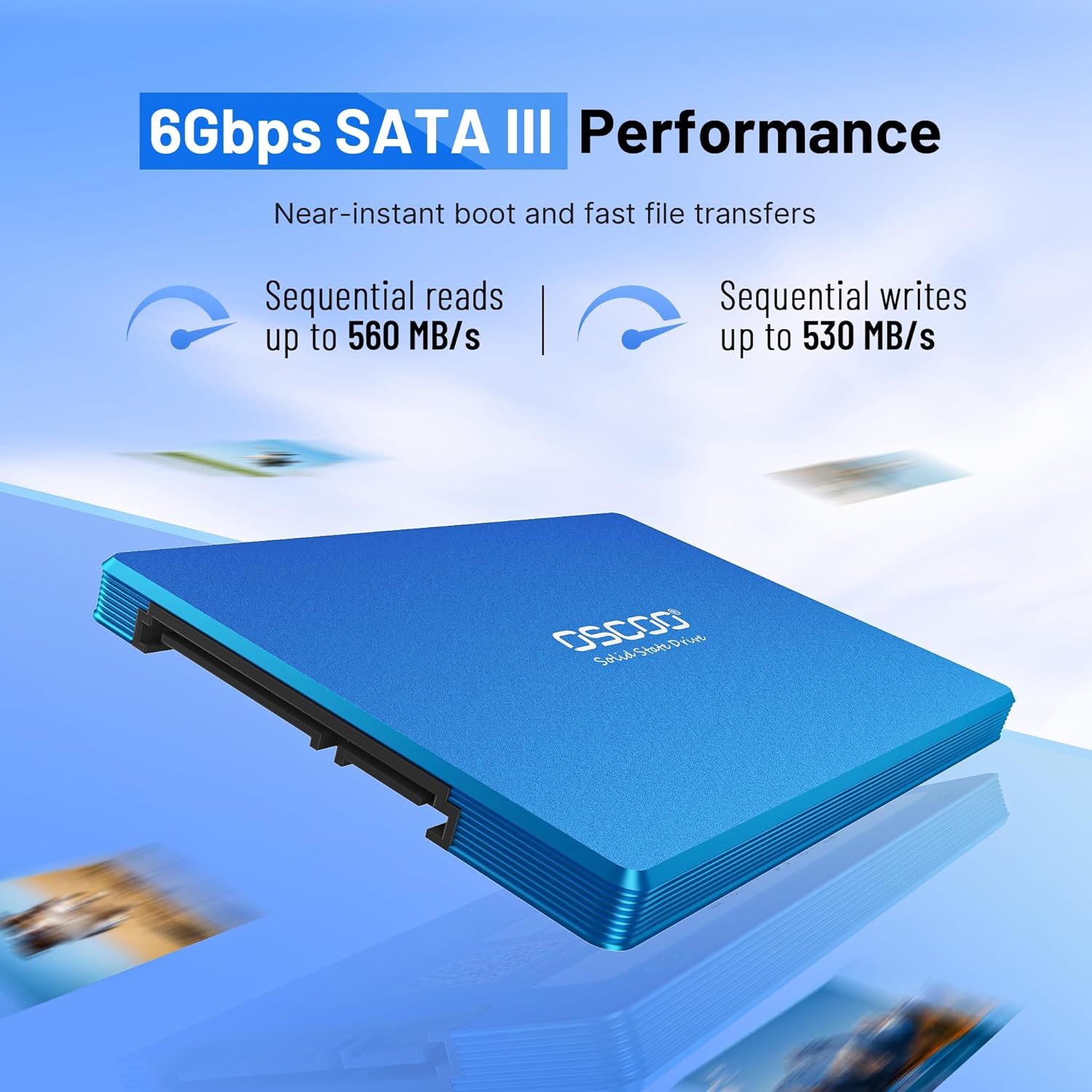 1TB SATA III 2.5 Inch SSD, Internal SSD Up to Up to 560MB/s Read & 530MB/s Write, 3D TLC NAND, Storage Upgrade for Laptop Desktop PC - Durable & Shock-Resistant