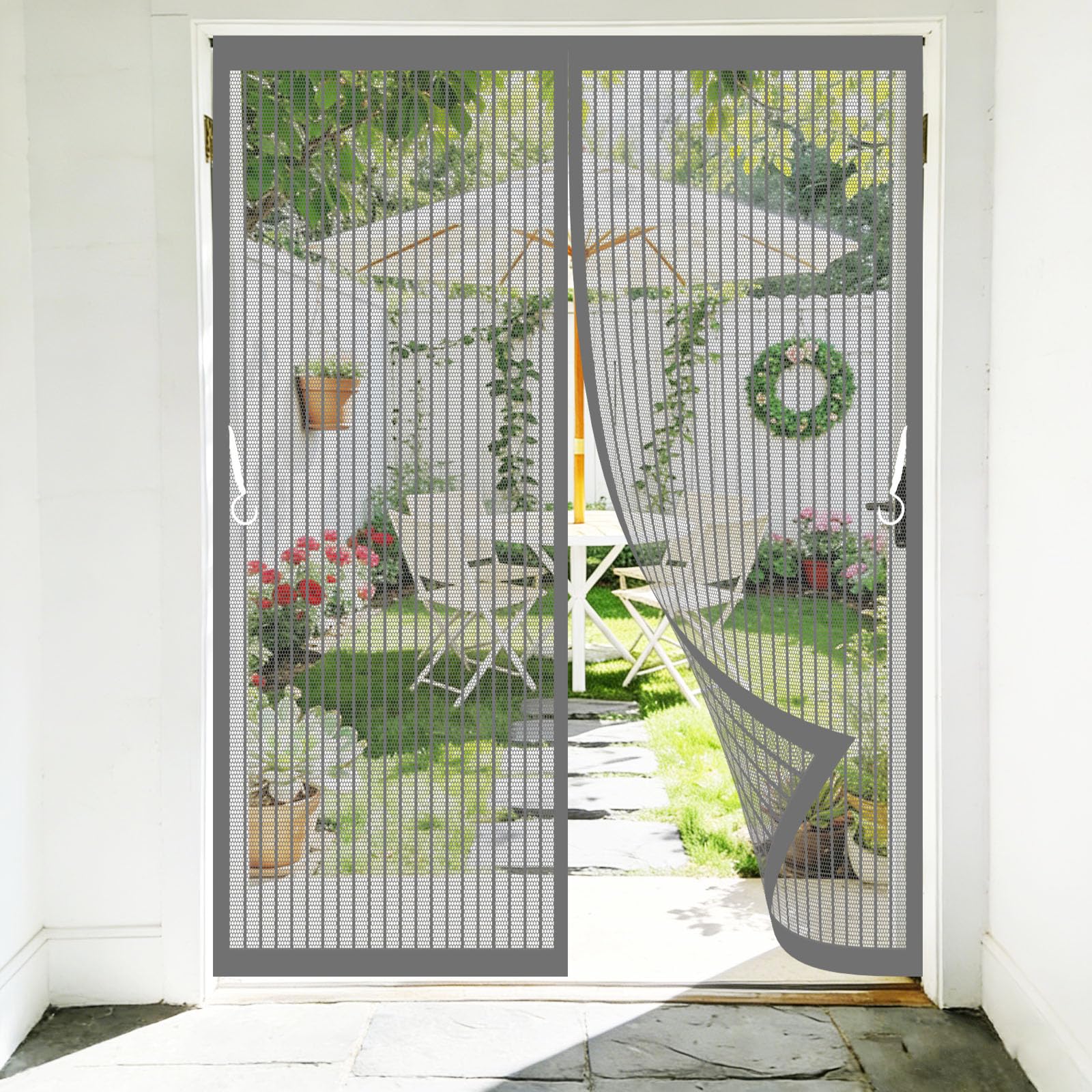 Moustiquaire de porte sans perçage pour stopper les insectes maille ultra fine