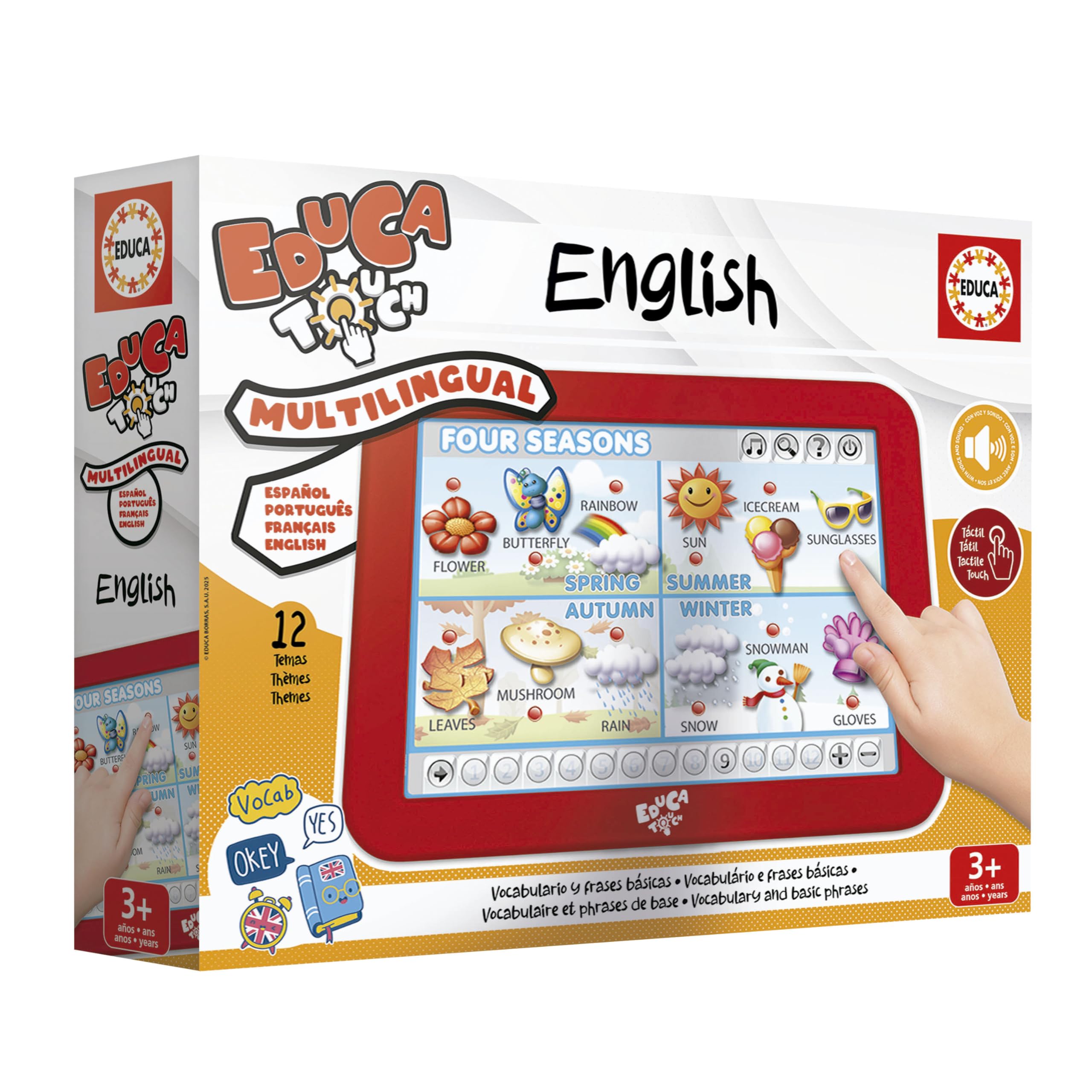 Educa - Tablette éducative Apprendre l’Anglais | Jeu interactif bilingue | Premiers Mots et vocabulaire Enfant | À partir de 4 Ans (15438)