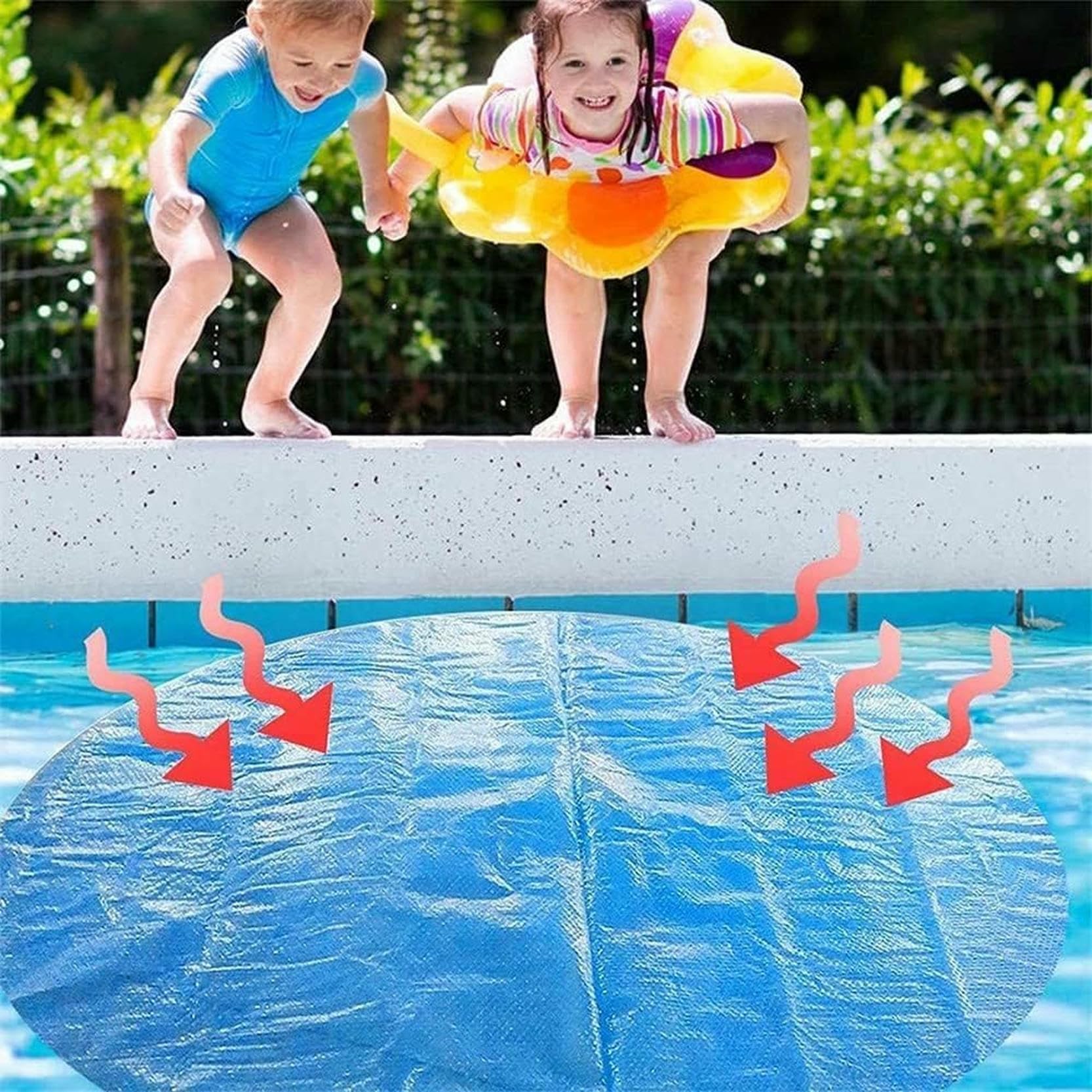 Cubierta de Piscina， Cubierta for Piscina elevada, enterrada y Jacuzzi, Azul, Varios tamaños(1m/3ft)