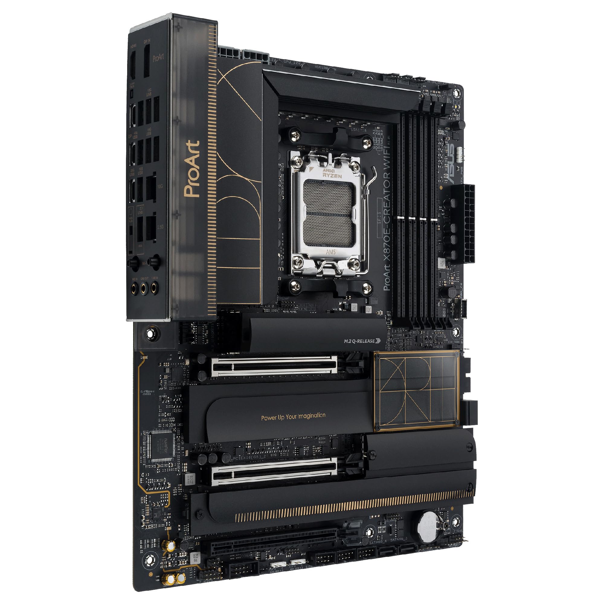 ASUS ProArt X870E-CREATOR WiFi -Placa Base AMD X870E ATX, PCIe 5.0 x16 Compatible con GPU de última generación, 16+2+2 etapas de Potencia, DDR5, Doble USB4, LAN de 10 GB y 2,5 GB, WiFi 7, 4X M.2