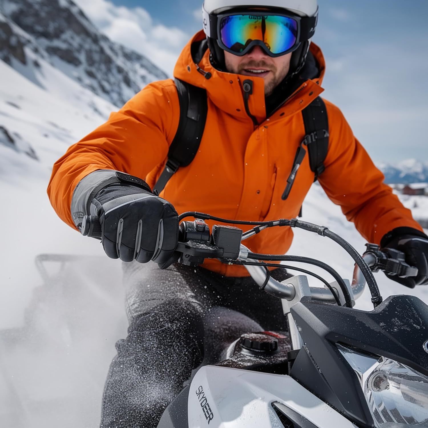 SKYDEER Waterproof and Windproof Genuine Deerskin Leather Ski Gloves with 150G 3M Thinsulate Insulation (SD8648T) - Image 7