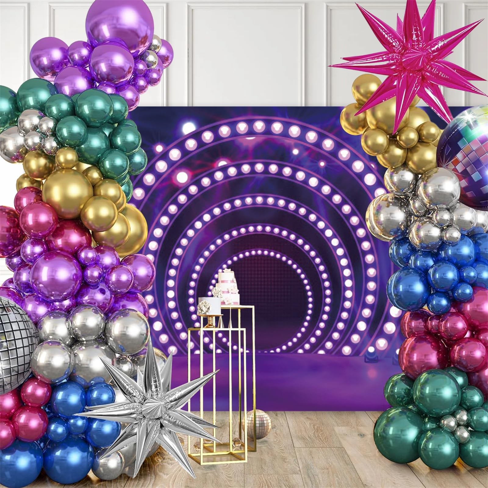 Renaiss 10x6.5ft Stage Spotlight Backdrop Nightclub Musical Hall Club Stage Concert Photography Background Kids Adults Birthday Party Decoration Vlogger Video Shooting Vinyl Studio Props - View #4