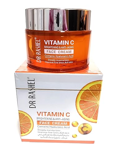 Crema facial con vitamina C, ácido hialurónico, antienvejecimiento y humectante de colágeno, 1.76 onzas + 1 unidad de máscara de labios de cristal
