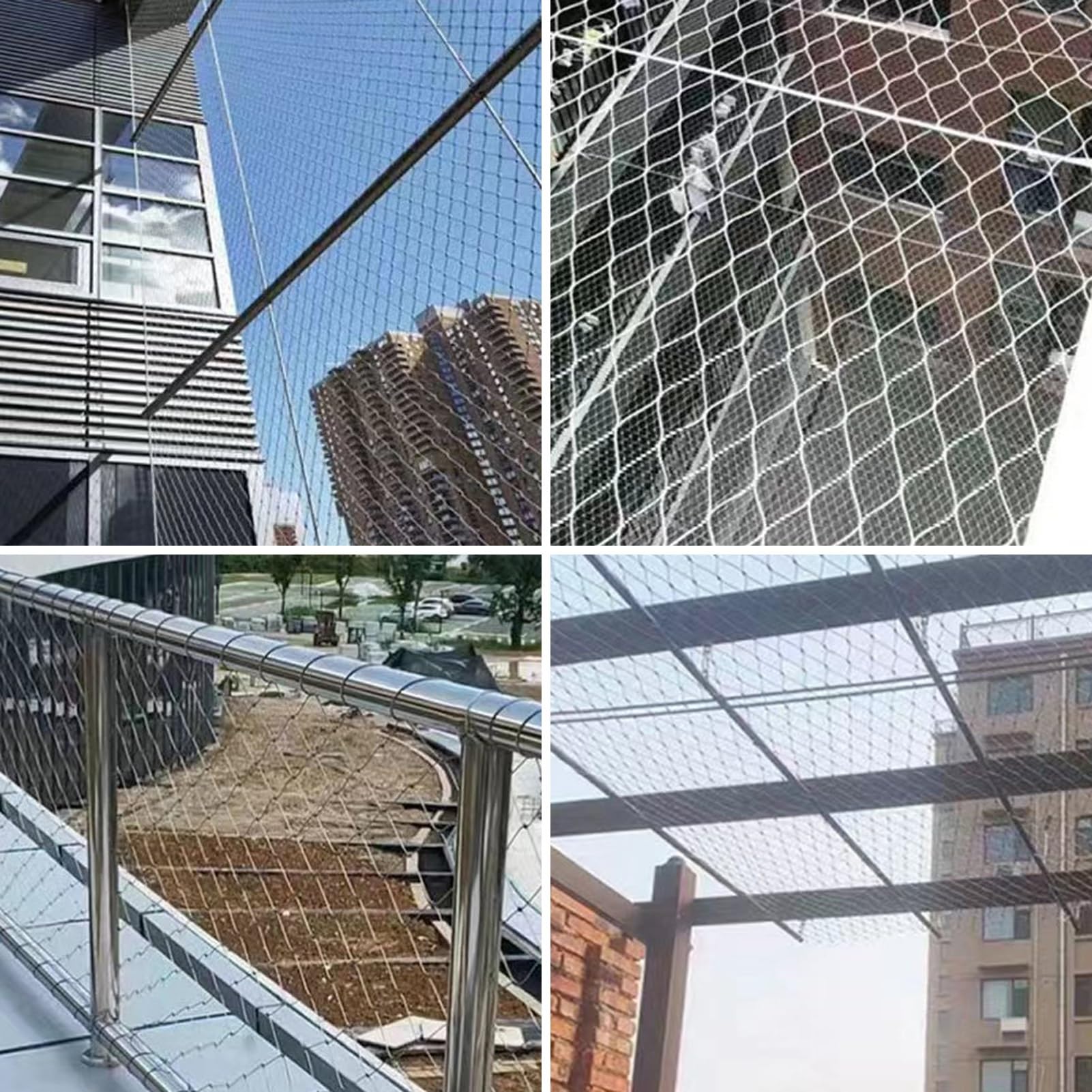 IBOWZ Alambre Espino Galvanizado Red de Cuerda de Acero Inoxidable 304, Valla de jardín Multiusos Resistente a Impactos, Malla Tejida de Metal para Plantas trepadoras de protección de escaleras