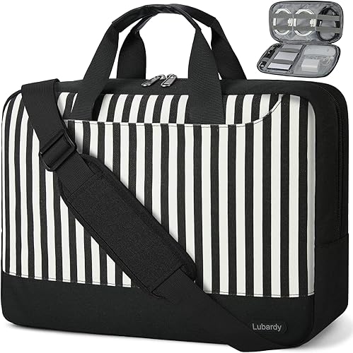 Bolsa para laptop para mujeres y hombres, bolsa de hombro de 15.6 pulgadas con bolsa de organización de cables, funda impermeable para laptop,