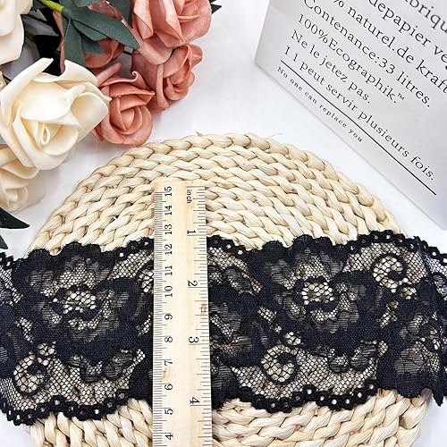 Miniatura 2 de Duuclume Tela de encaje de 3.15 pulgadas x 5 yardas, ribete de encaje vintage para costura, manualidades, vestido de novia, moda, manualidades,