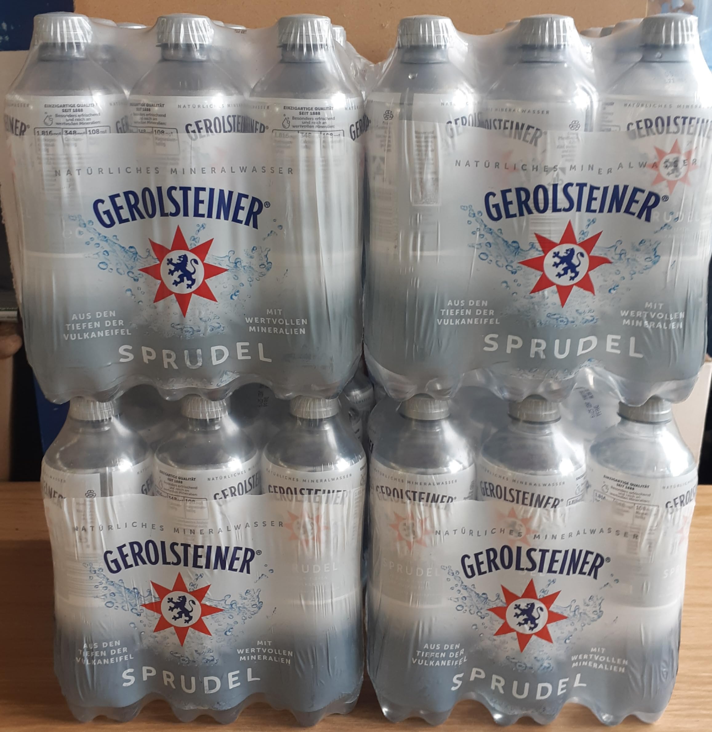 Sprudel Mineralwasser Gerolsteiner, 48 Flaschen x 0,5 Liter, mit Einwegpfand