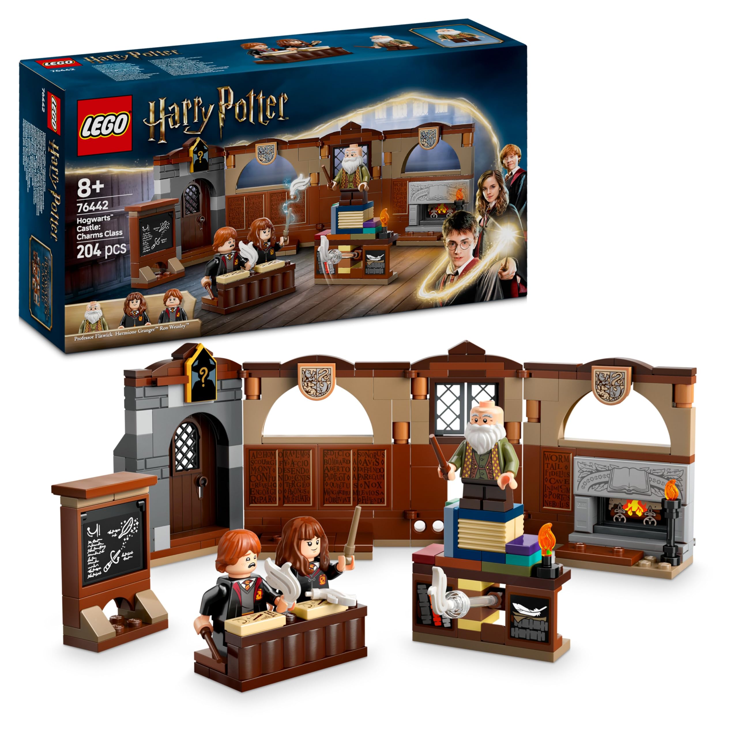 LEGOHarry Potter Hogwarts Castle: Charms Class Set with 3 Minifugures incl. Hermione Granger & Ron Weasley, Features Wingardium Leviosa Levitation Function, Toy for 8+ Year Old Boys & Girls 76442