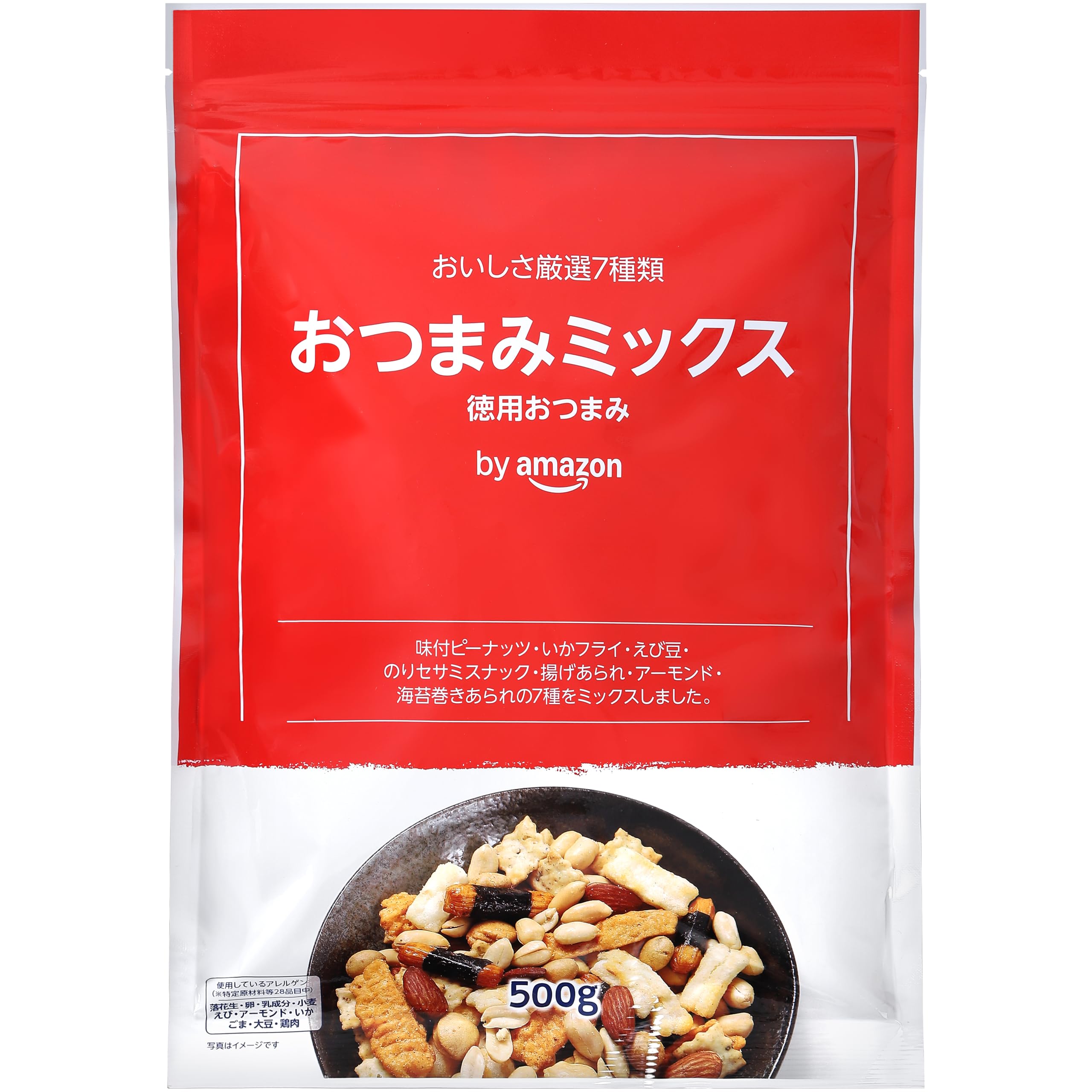 【402ポイント】【実質1,007円（定期便866円）】 by Amazon おつまみミックス 500g 7種入り 大容量 チャック付き