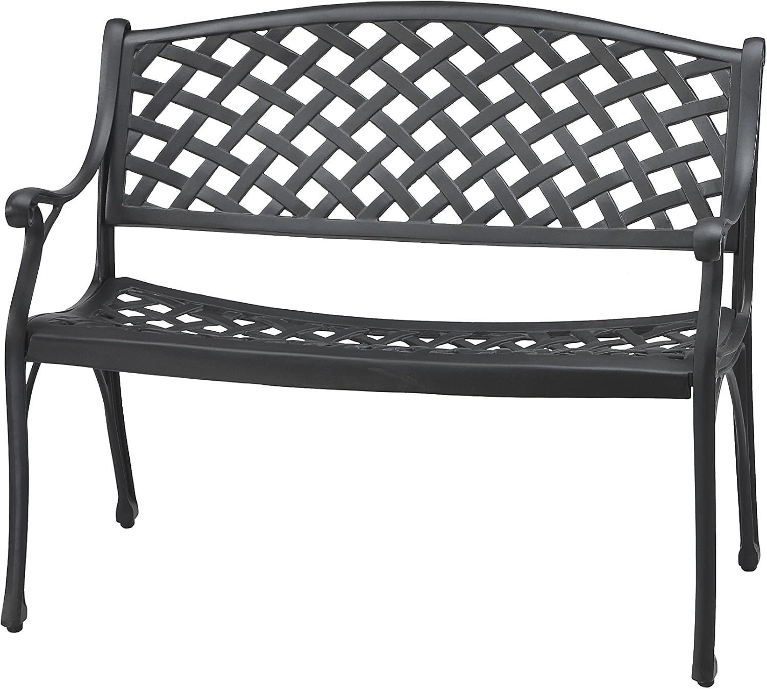 Gensun Casual Columbia Black Bench with Cushion, Canvas