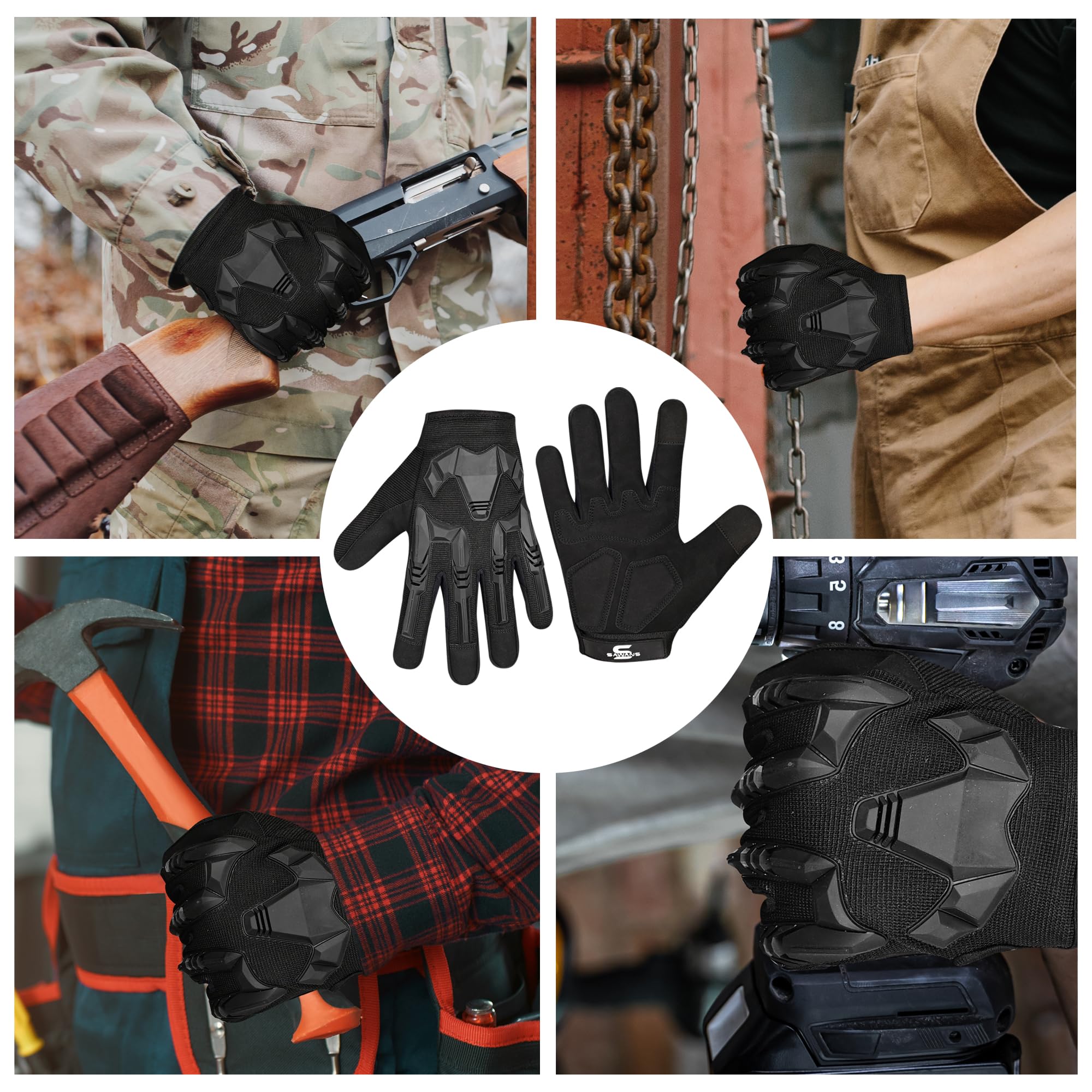SAWANS Gants Moto écran Tactile Homme Plein air
