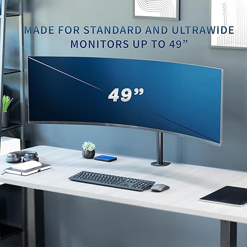 Miniatura 2 de VIVO Soporte de escritorio para monitor ultra ancho con abrazadera, soporte ajustable resistente de perfil bajo para 1 pantalla ultraancha de hasta