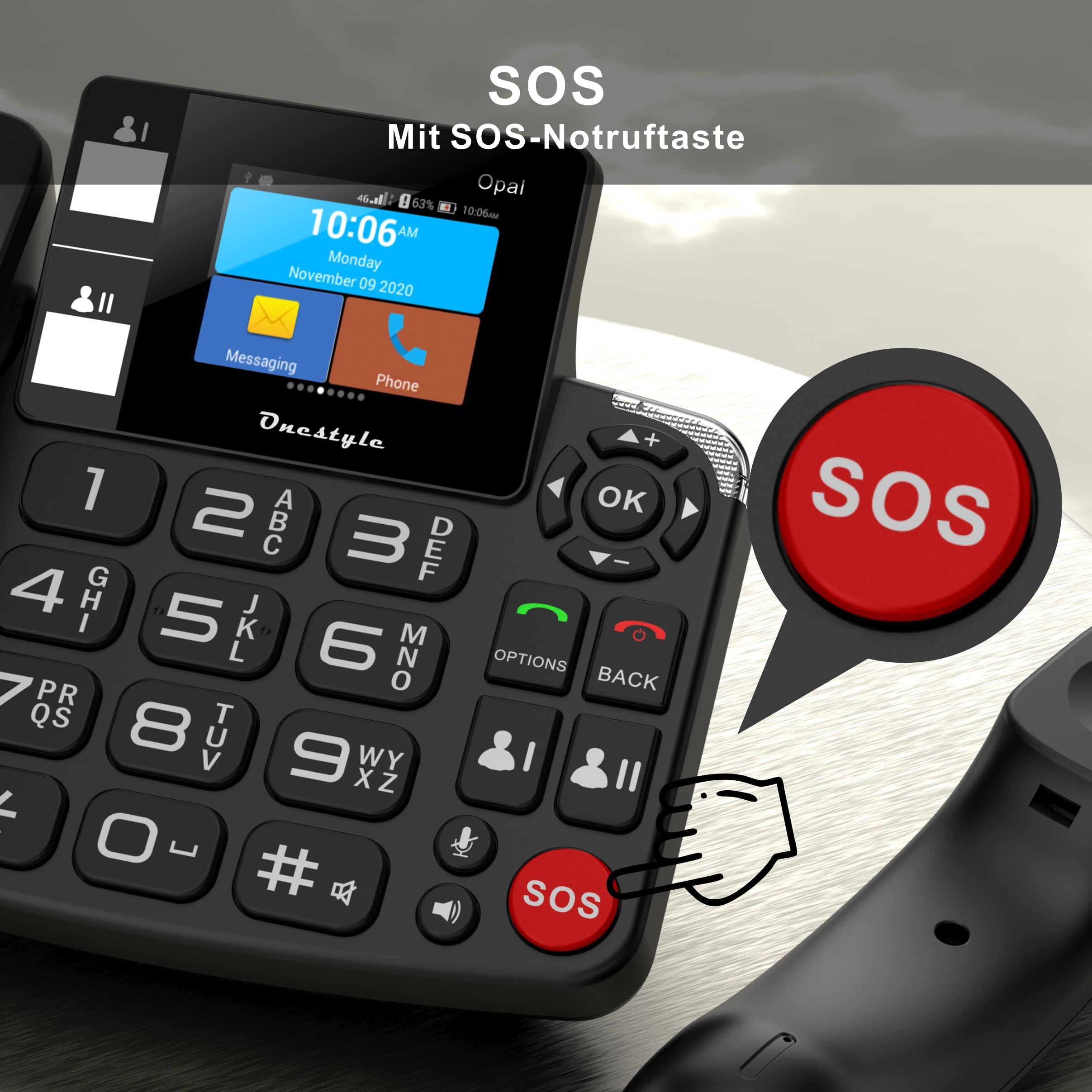 Opal Tischtelefon mit WiFi, Dual-SIM für Senioren geeignet