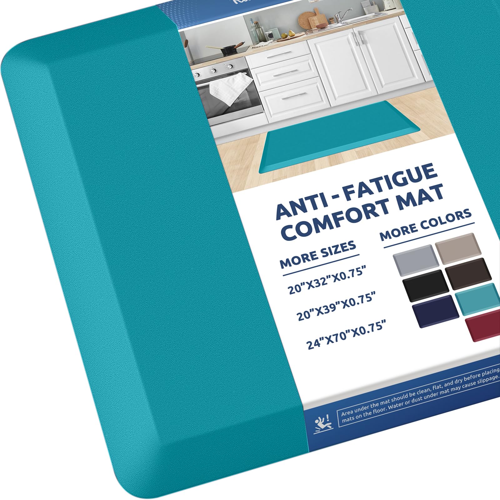 KitchenClouds Kitchen Mat Cushioned Anti Fatigue Rug 17.3"x28" Water Resistant Non Slip Standing Desk Mat Comfort Floor Mats for Kitchen House Sink Office (Khaki) — view 56