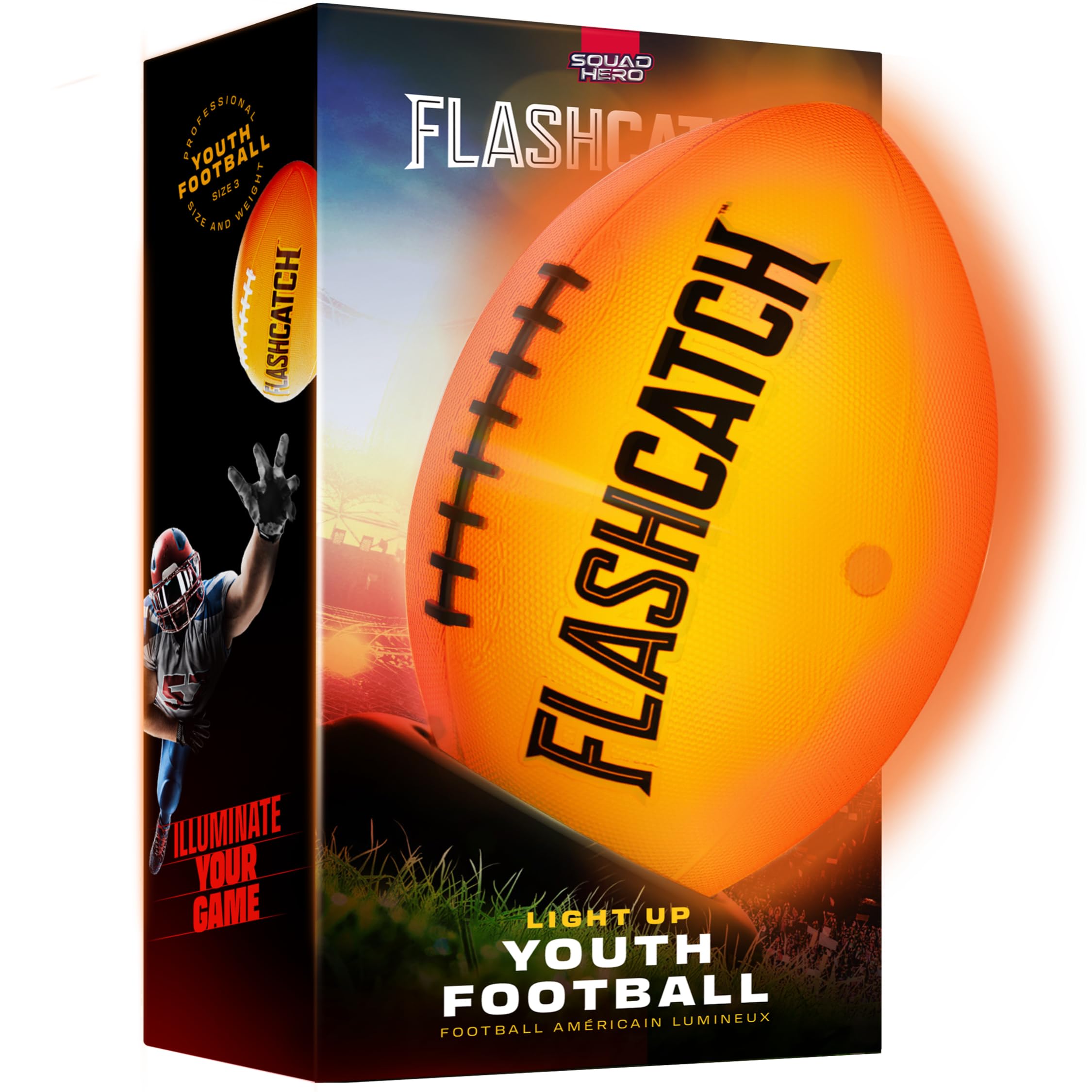 Light Up Football - Glow in the Dark Ball - NO 6 - Boys Gifts - Outdoor Sports, Birthday Gifts for Boys 8-15+ Year Old - Kids Teenage Youth Gift Ideas - Boy Toys Stuff Ages 8 9 10 11 12 13 14 15