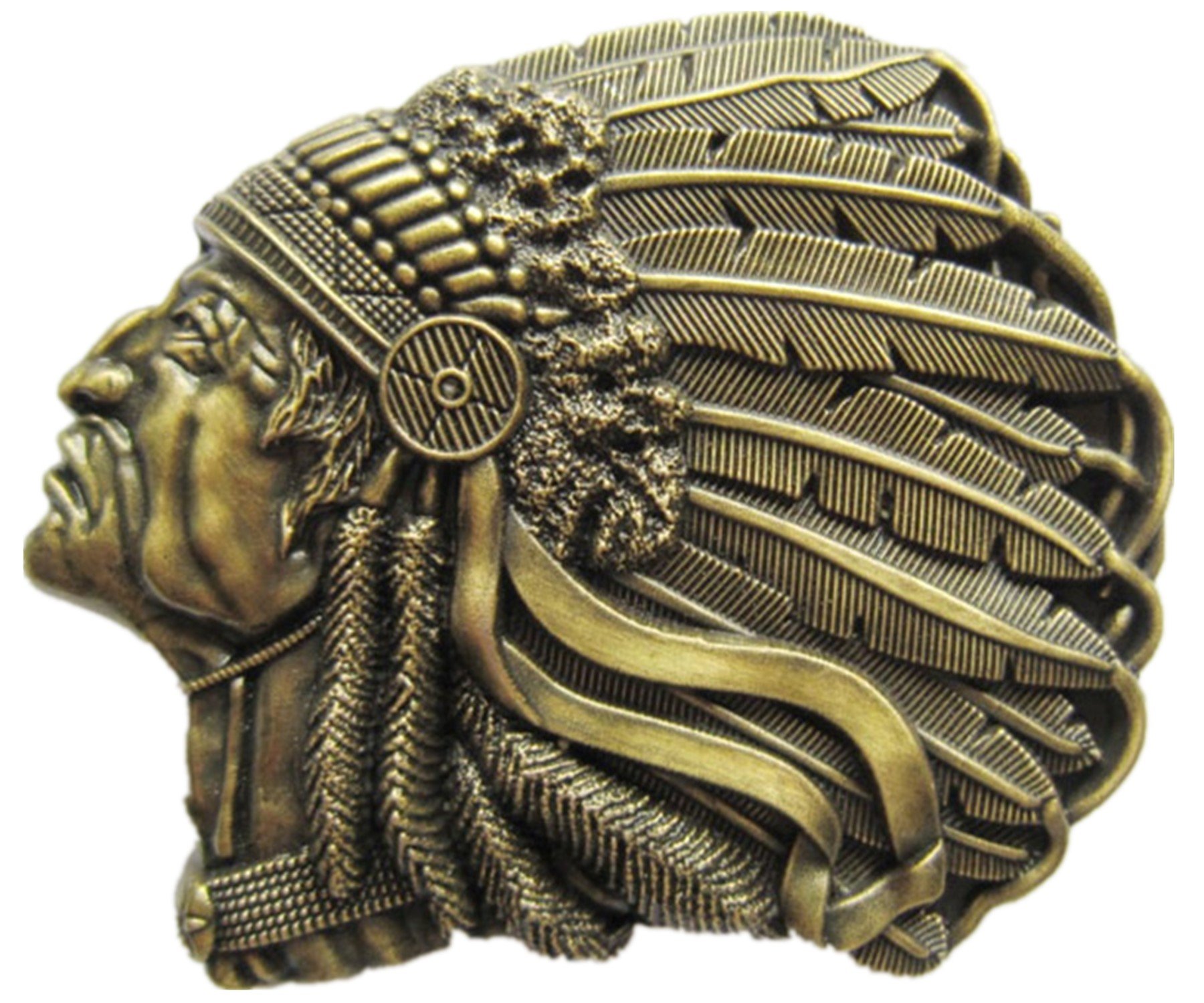 Vintage Bronze Plated Chief Belt Buckle