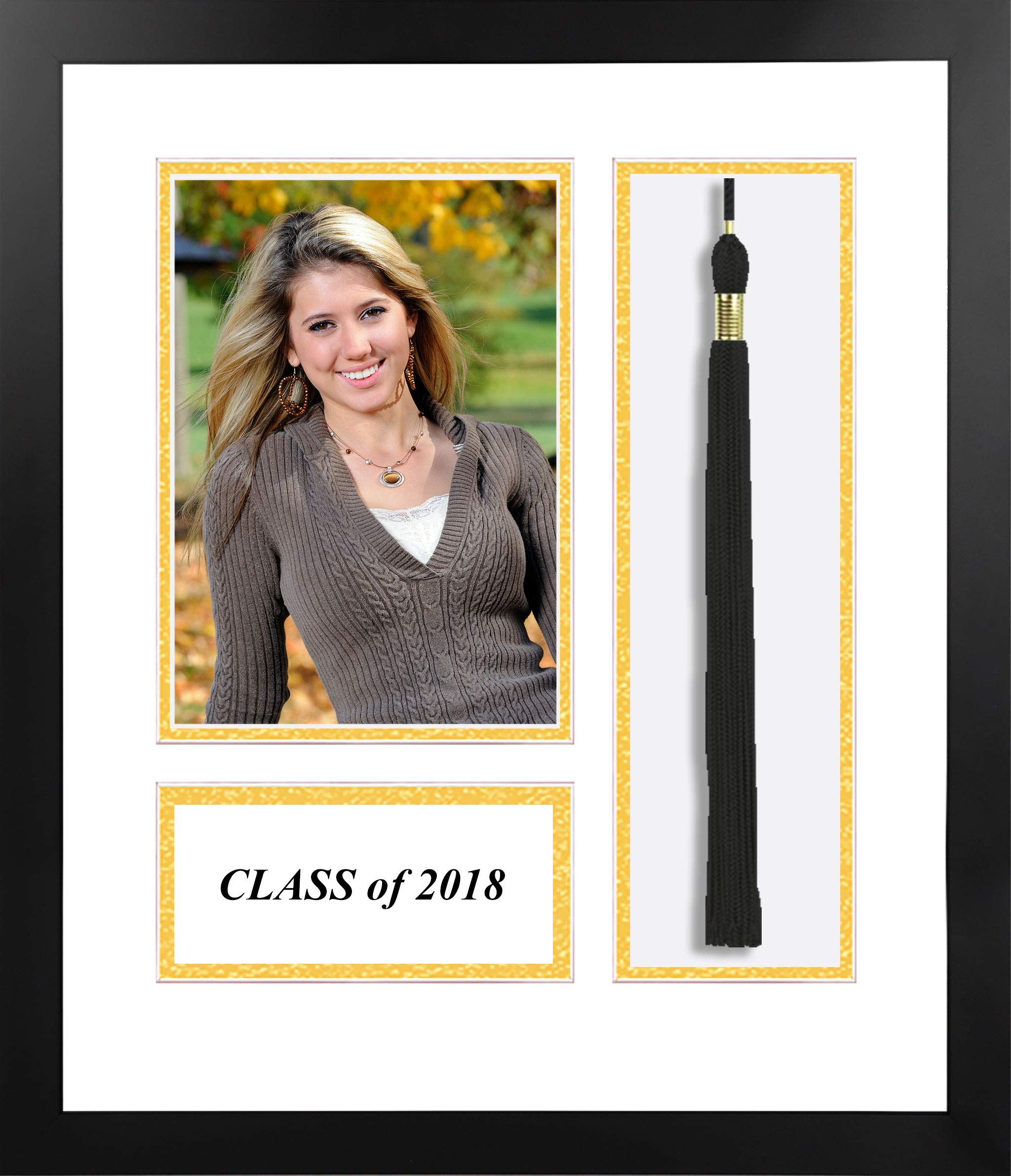 Campus Images NCAA Generic Unisex Academic Photo Frame 2018 Academic Photo Frame White & Gold Matting with Tassel Opening 5 x 7 Inches Photo Opening Black One Size