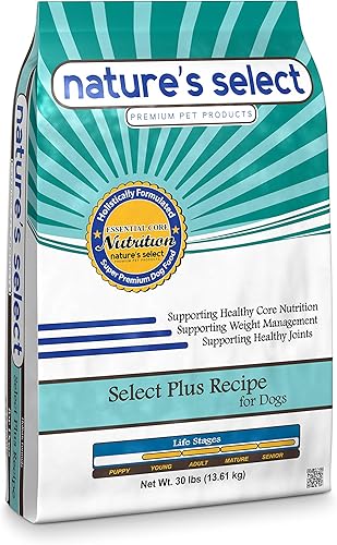 Nature's Select Plus Recipe - Pollo con glucosamina (30 libras) Alimento seco para perros adultos