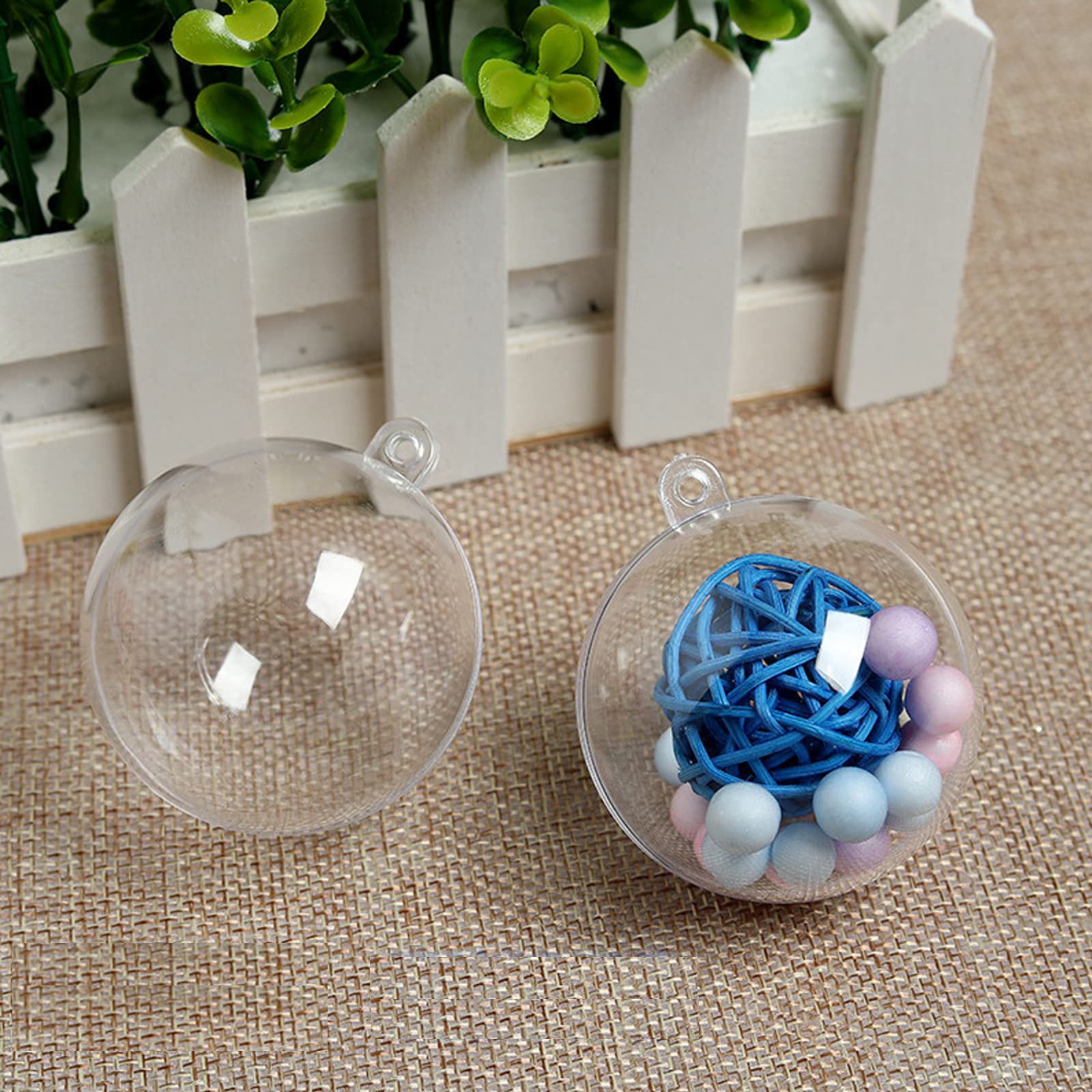 15 Piezas Bolas Bricolaje Acrílico Rellenables para Decoraciones Festivas para Casa (Transparente)