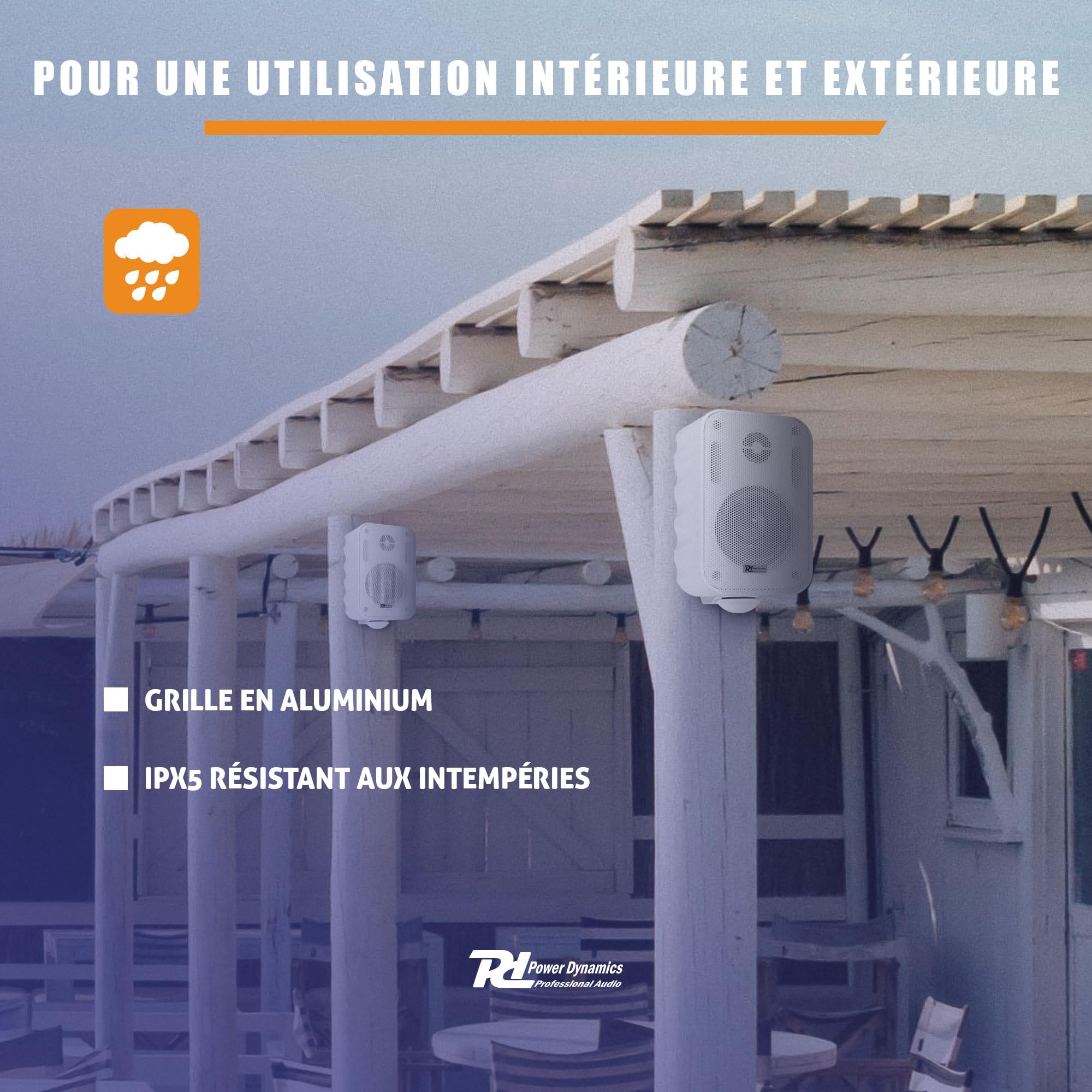 Power Dynamics BGO30 Enceintes Passives 2 Voies 60W Blanc Paire 3 Pouces