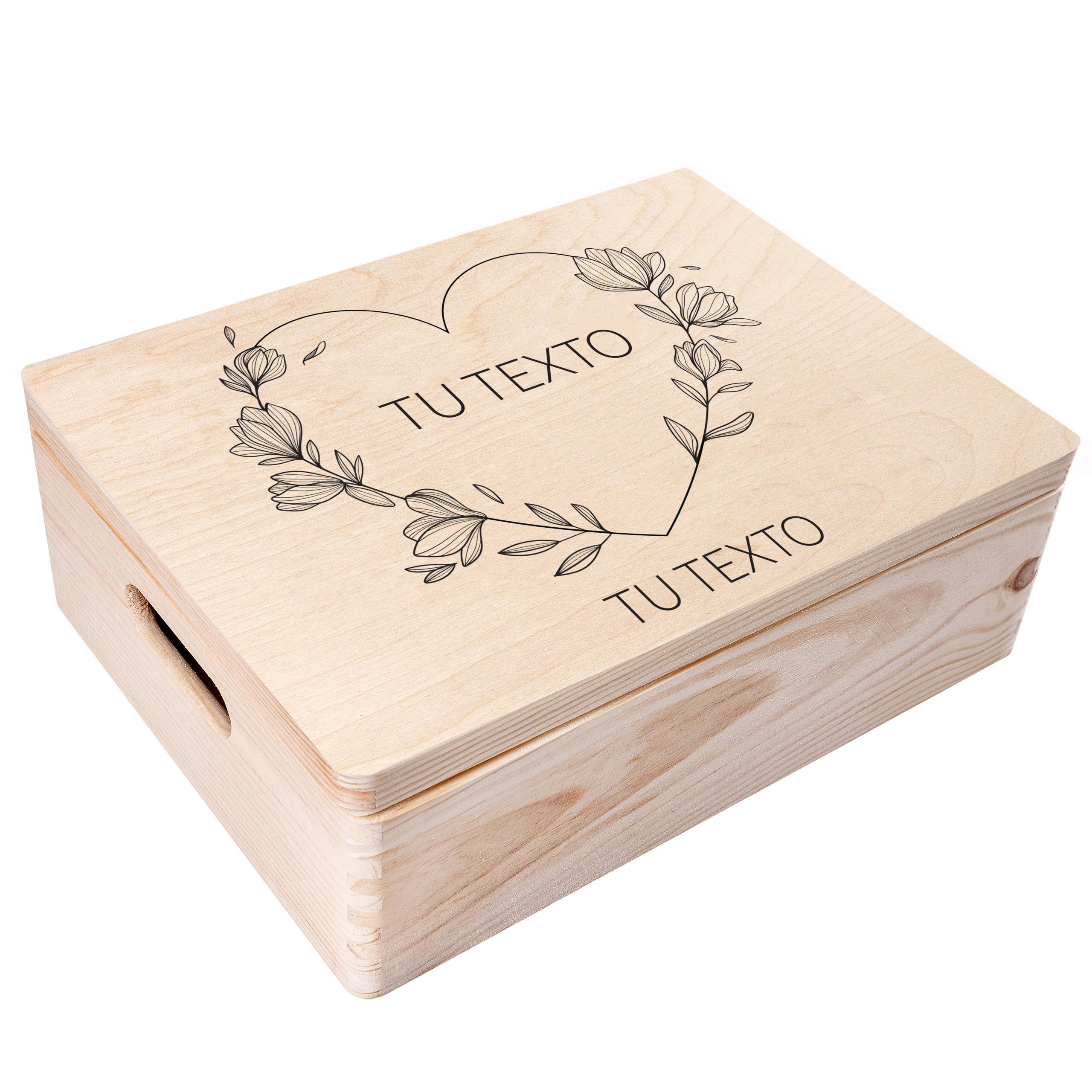 Creative DECO Caja Madera de Recuerdos Personalizada con Texto Deseos