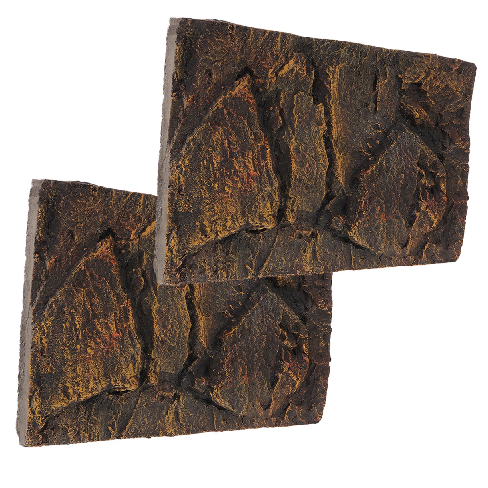 Milisten 2piezas Tablero Decorativo para Terrario De Reptiles Fondo Efecto Roca Simulada Material PU Resistente Diseño Realista para Tortugas y Acuarios De Agua