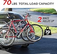 Vista 2 de Young - Portabicicletas para 2 bicicletas para montaje en maletero, hasta 70 libras de capacidad