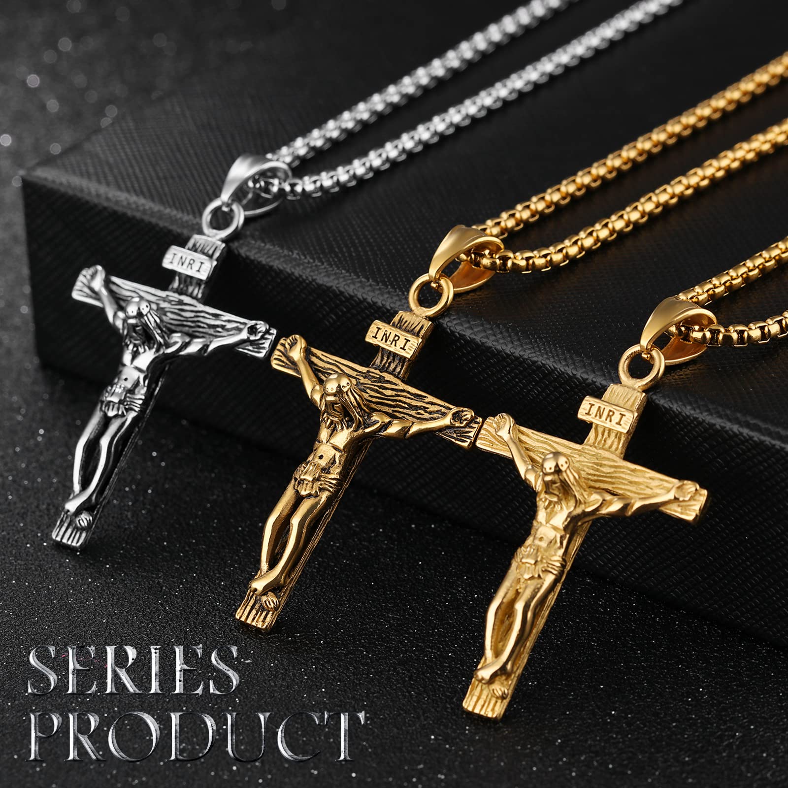 Cross Pendant for Car Rearview Mirror Charm Hanging Accessories Ornament Jesus Cross Necklace Jewelry Women Men Auto Interior — view 7