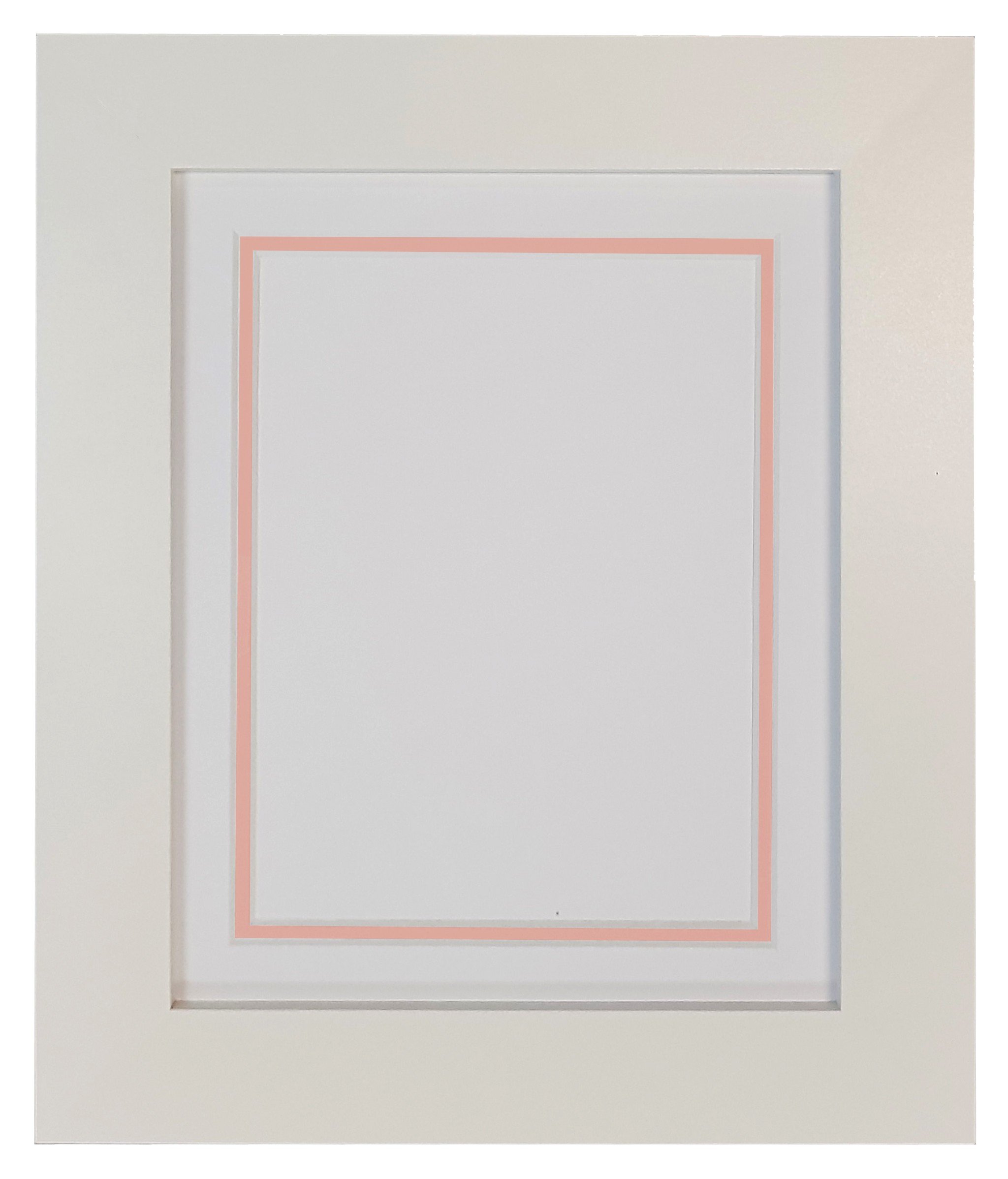 Metro White Photo Picture Poster Frame with White on Pink Double Mount 6 x 4 for Image Size 4 x 3 inch โ image 1