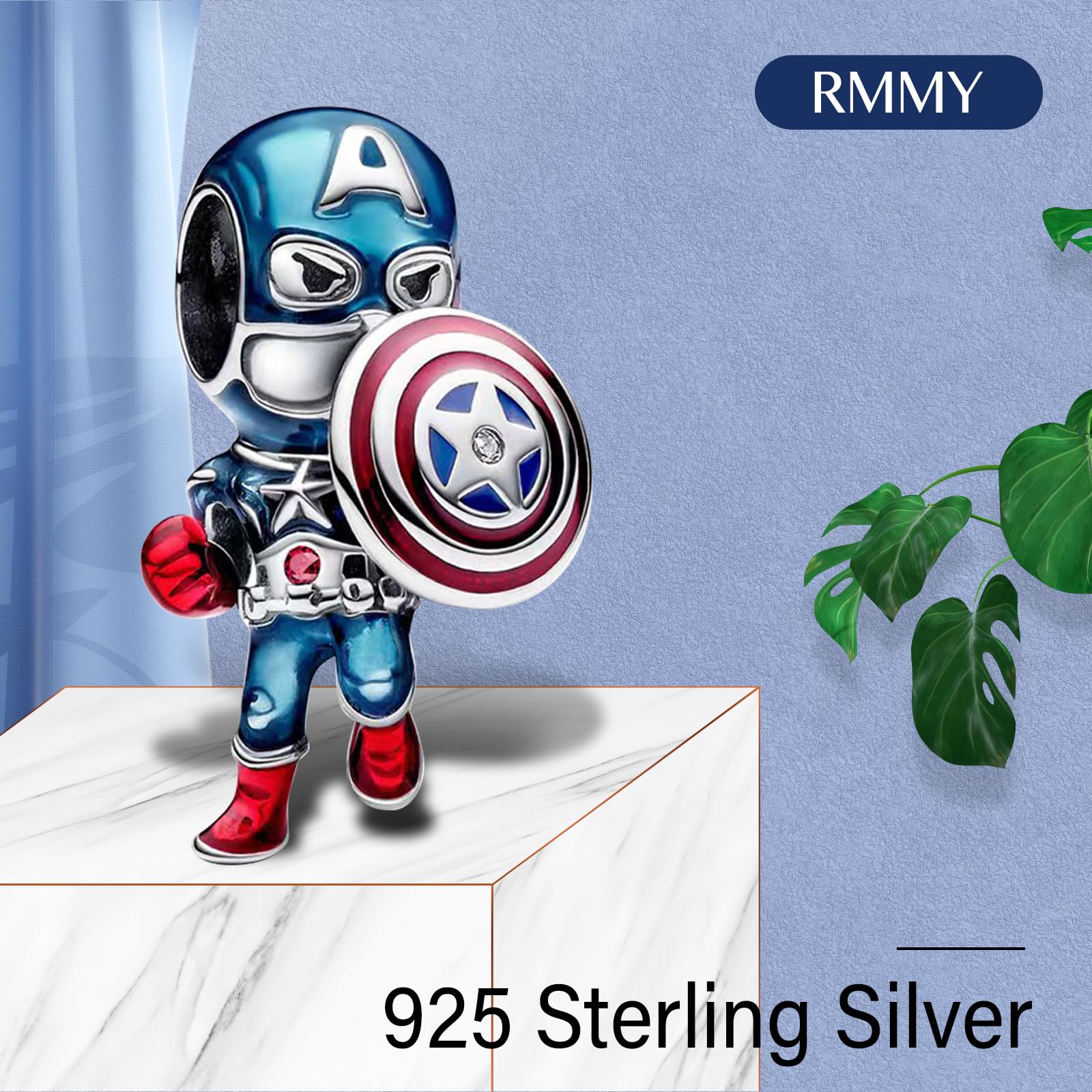 RMMY Charm 925 Sterling Silver Heart Mom Lucky Mouse Movie Pendant Dangle Beads for European Necklaces and Bracelets Valentine's Day Mother's Day Gifts con Gioielli di Zirconia