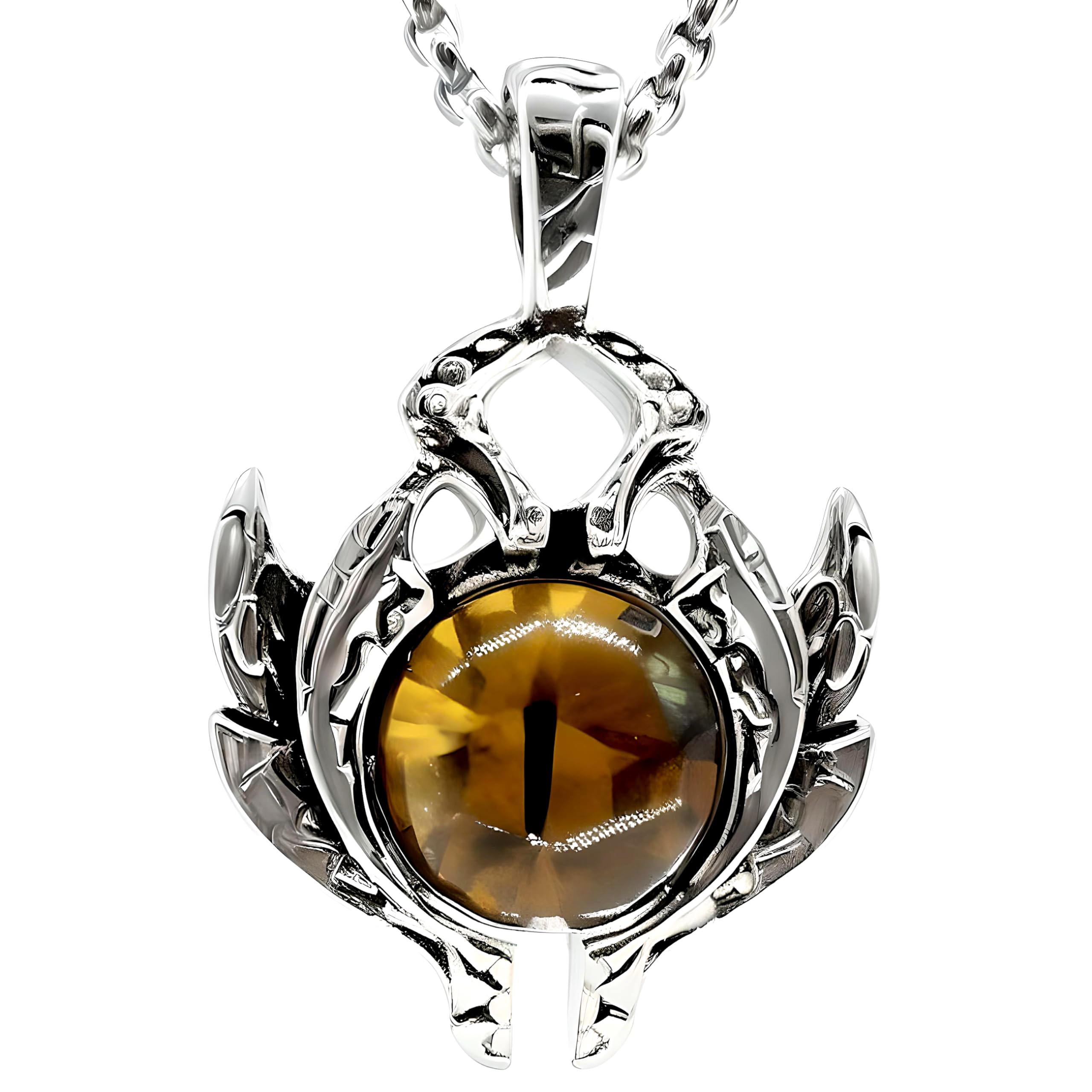 THE MEN THING YELLOW EYE PROTECT - Alloy Pendant with Stainless Steel 24inch Round Box Chain, European trending Style for Men & Boy (B0CYX2C2X1) Amazon Price History, Amazon Price Tracker
