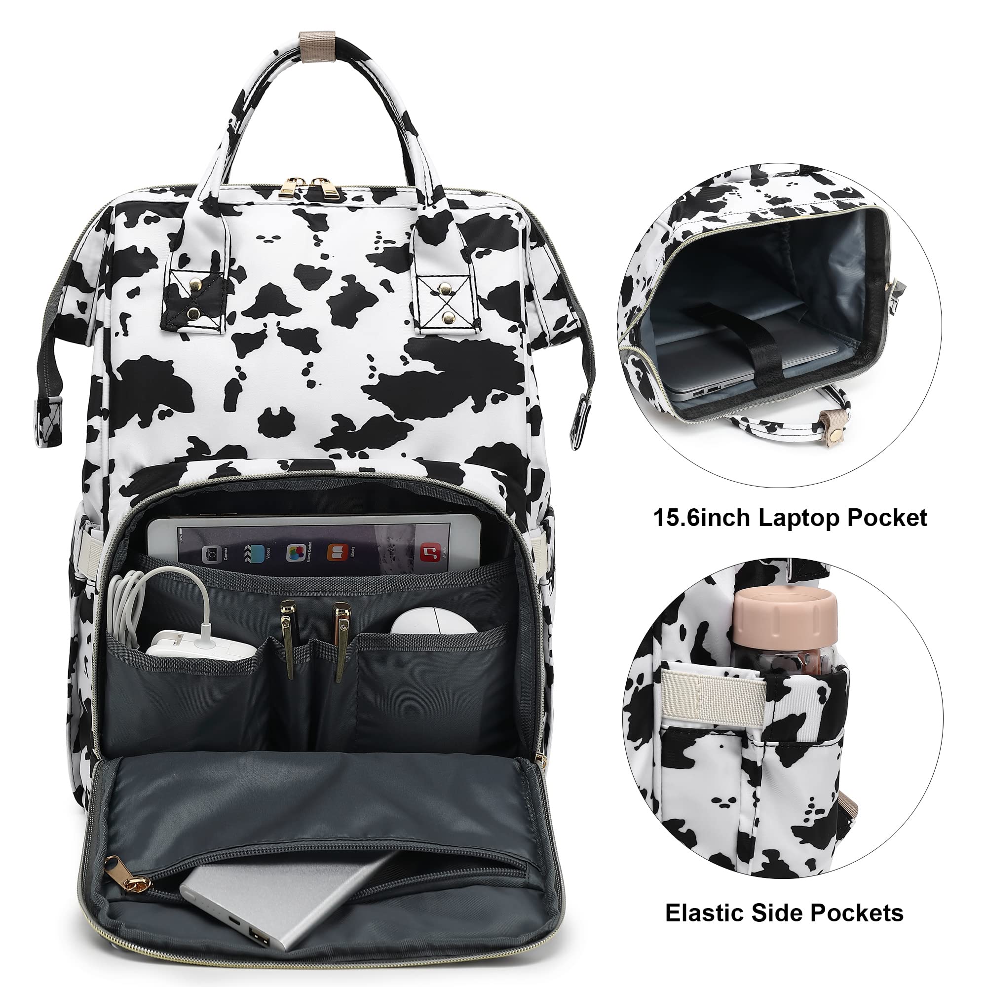 Amazon.com: Yusudan Cow Print Laptop Backpack for Women Men  display picture 3