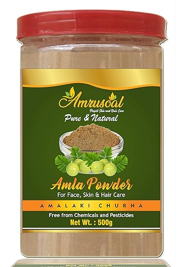 AMRUSOAL Pure Amla Powder For Hair Growth, Face and Skin Care 500 Grams.