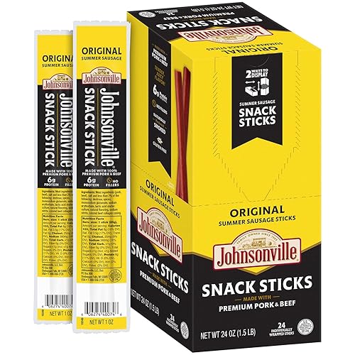 Nuevo Johnsonville Original Summer Sausage Sticks 1 onza 24 unidades Snack de carne de la marca 1 de salchichas en los Estados Unidos hecho con